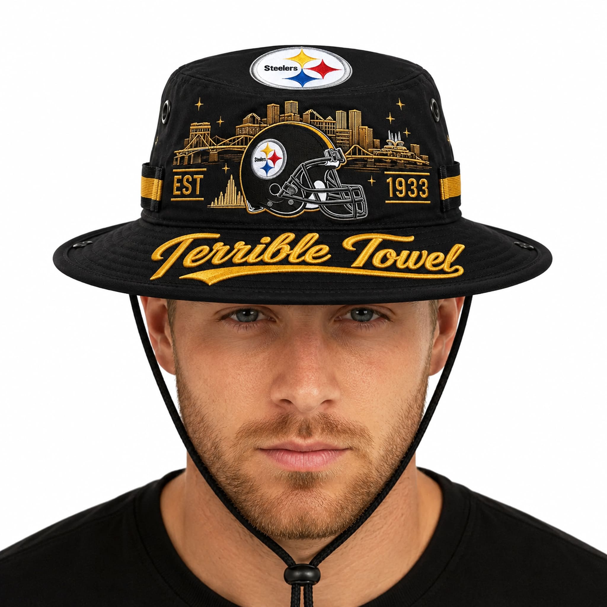 Steelers Terrible Towel EST 1933 Bucket Hat 3 Steelers Terrible Towel EST 1933 Bucket Hat