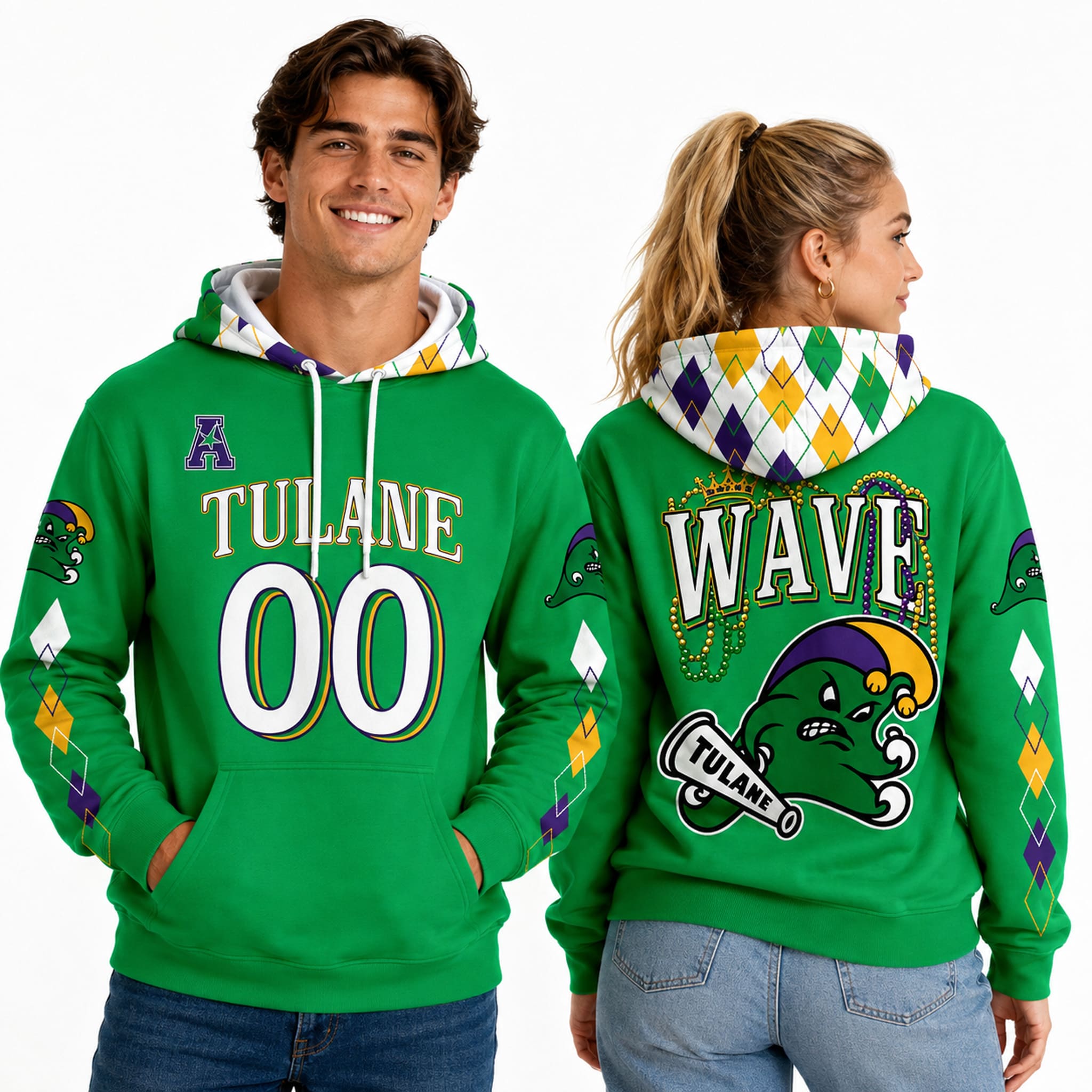 2026 Tulane Green Wave City Edition Mardi Gras Hoodie 1 Tulane Green Wave City Edition Mardi Gras Hoodie 2026 2