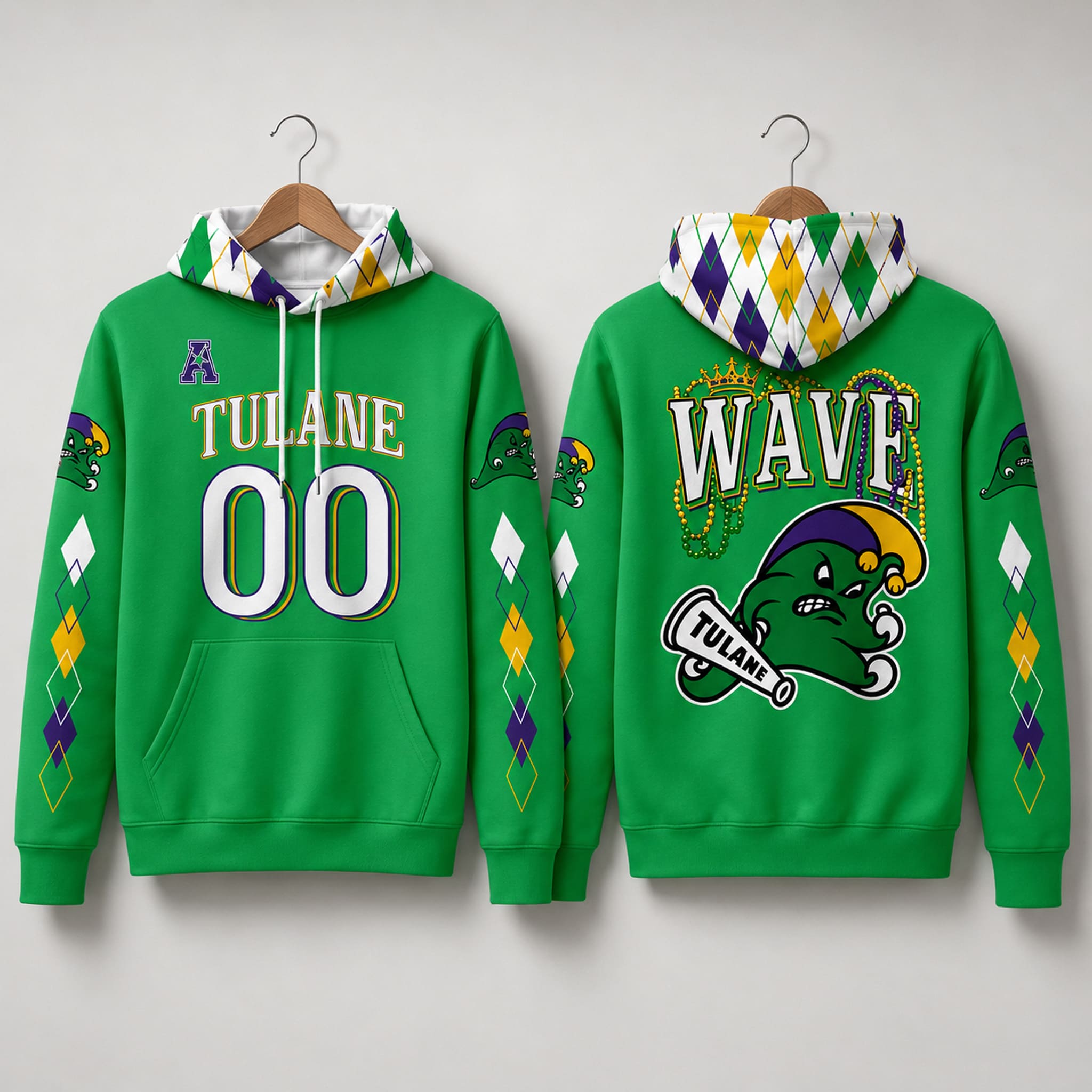 2026 Tulane Green Wave City Edition Mardi Gras Hoodie 2 Tulane Green Wave City Edition Mardi Gras Hoodie 2026 3