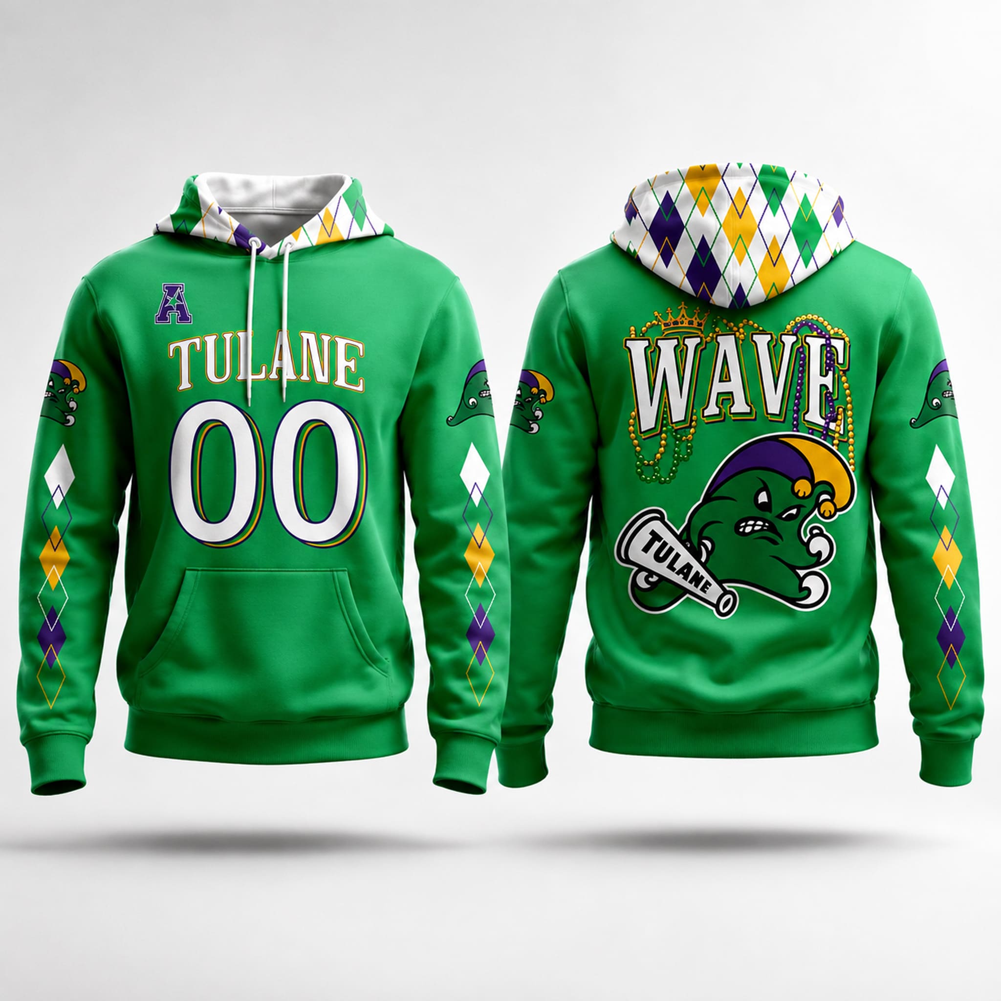 Tulane Green Wave City Edition Mardi Gras Hoodie 2026 Tulane Green Wave City Edition Mardi Gras Hoodie 2026