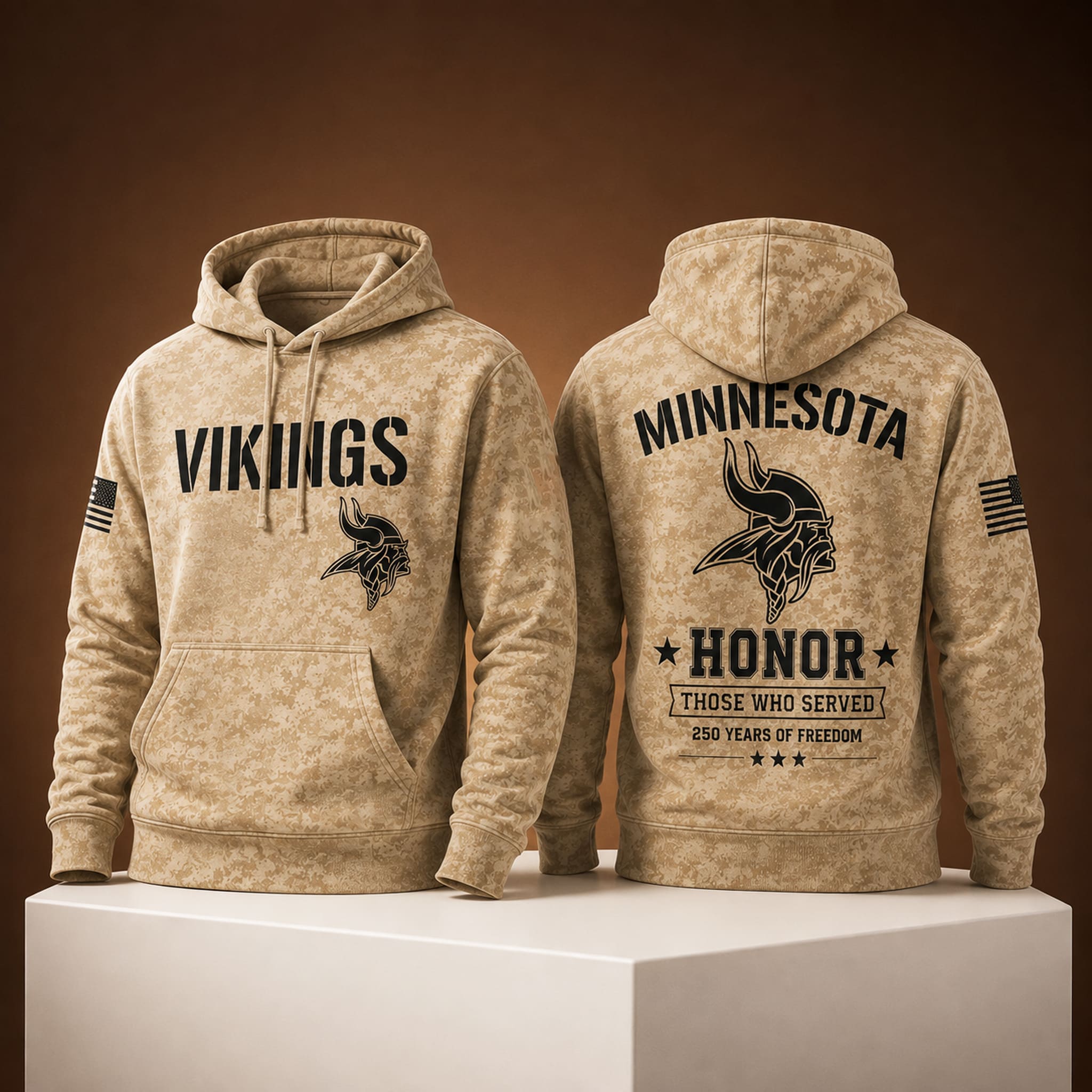 Vikings USA 250 Veterans Day Camo Hoodie 2 Vikings USA 250 Veterans Day Camo Hoodie 2