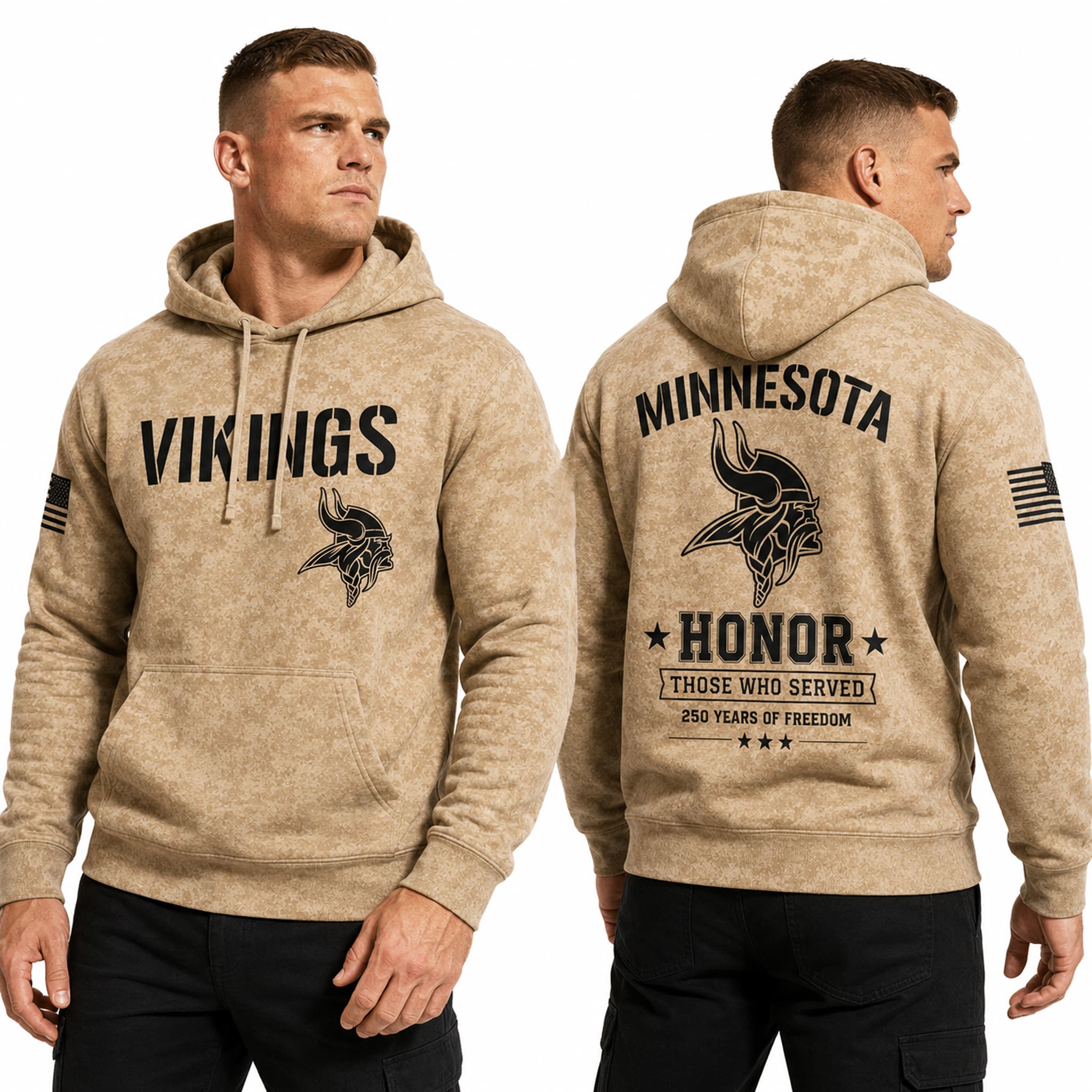 Vikings USA 250 Veterans Day Camo Hoodie 2 Vikings USA 250 Veterans Day Camo Hoodie