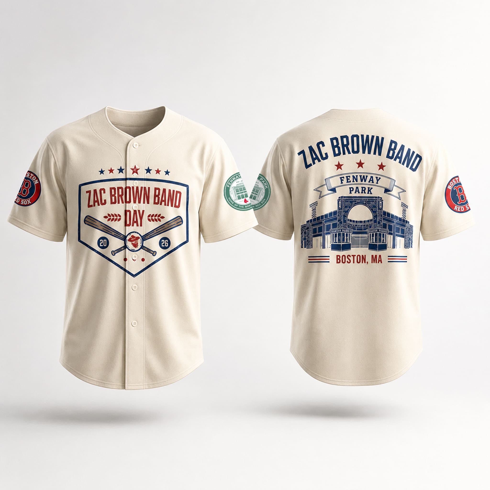 Zac Brown Red Sox 2026 Jersey 2 Zac Brown Red Sox 2026 Jersey 2