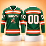 2026 Miami Hurricanes Hockey Jersey Custom