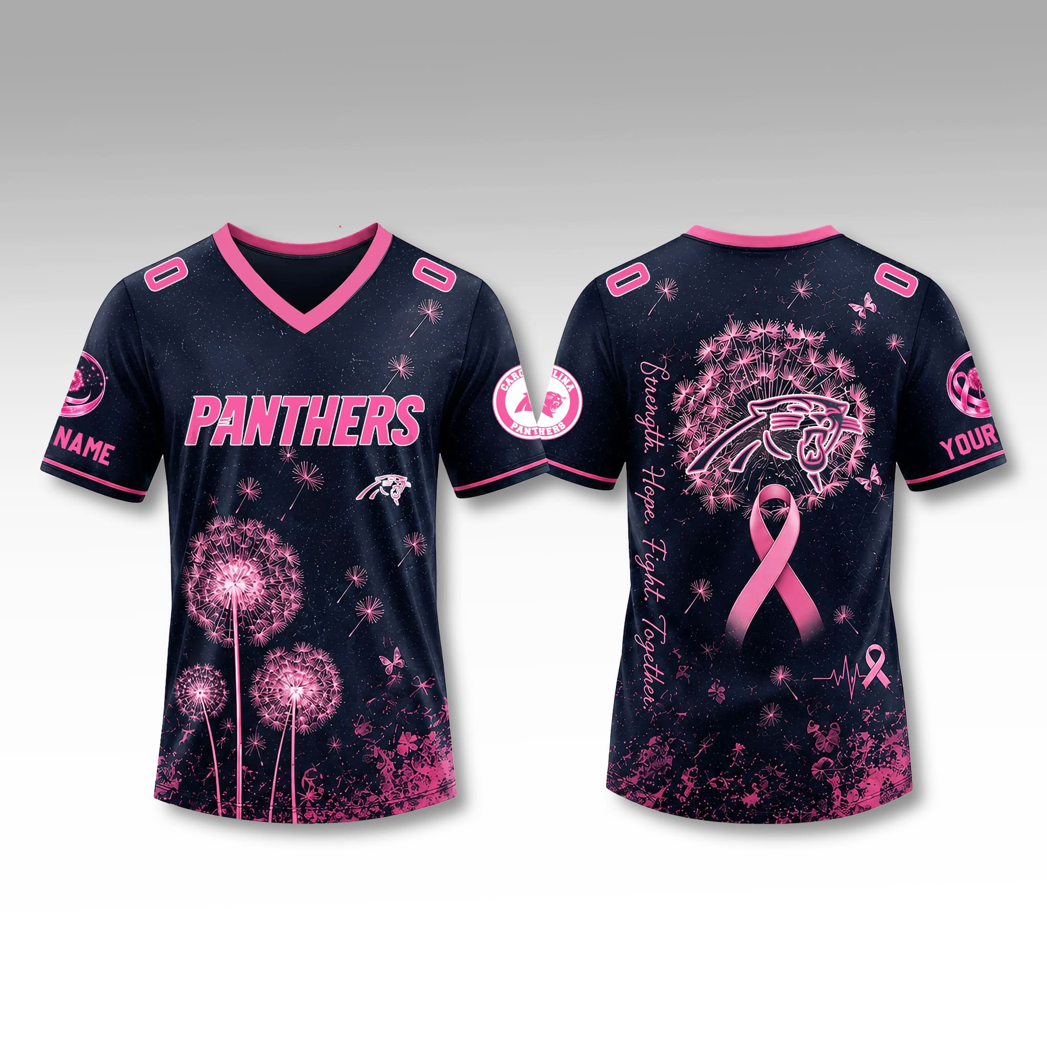 2026 Panthers Breast Cancer Awareness Football Jersey