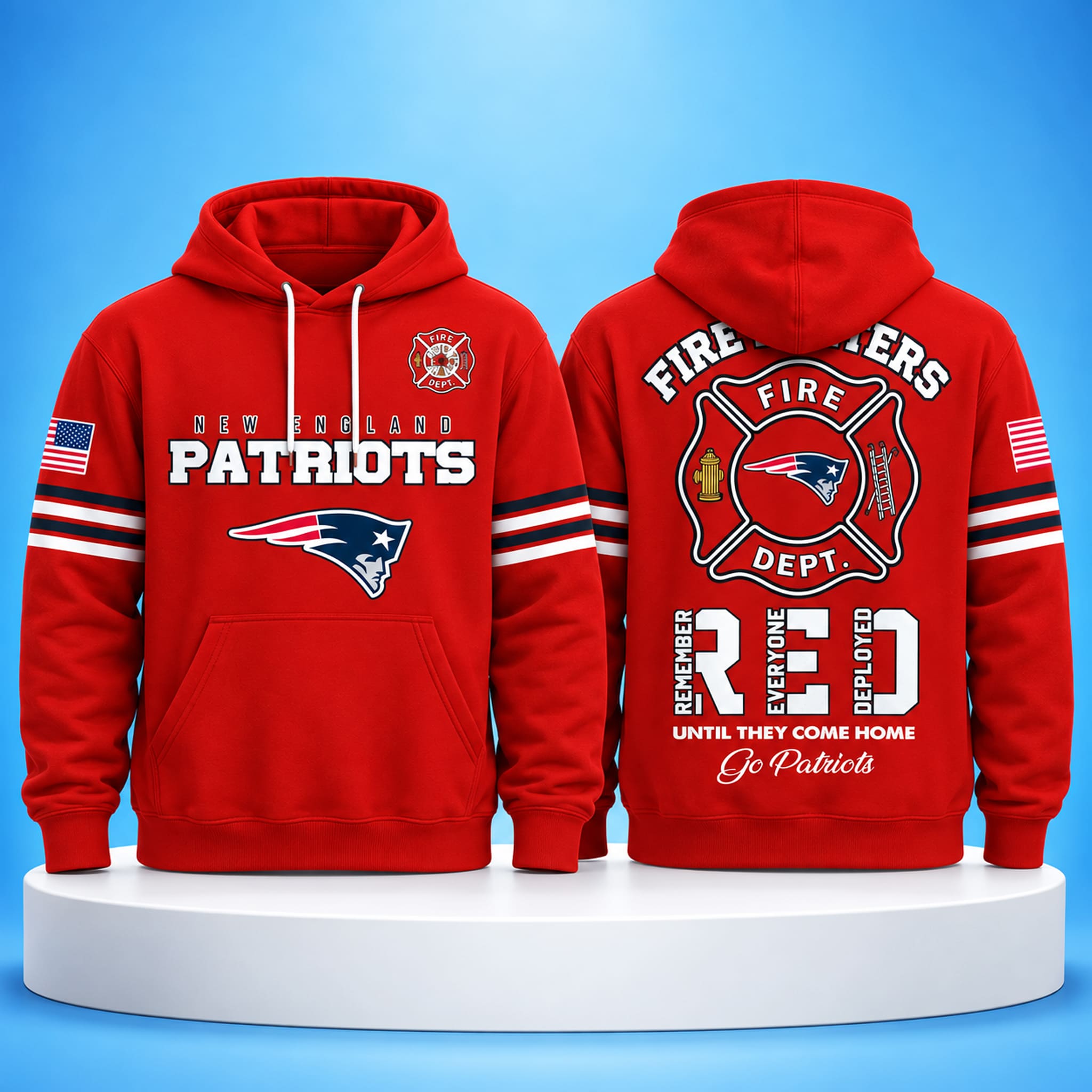 2026 Patriots Firefighters Appreciation Hoodie 2 2026 Patriots Firefighters Appreciation Hoodie 2