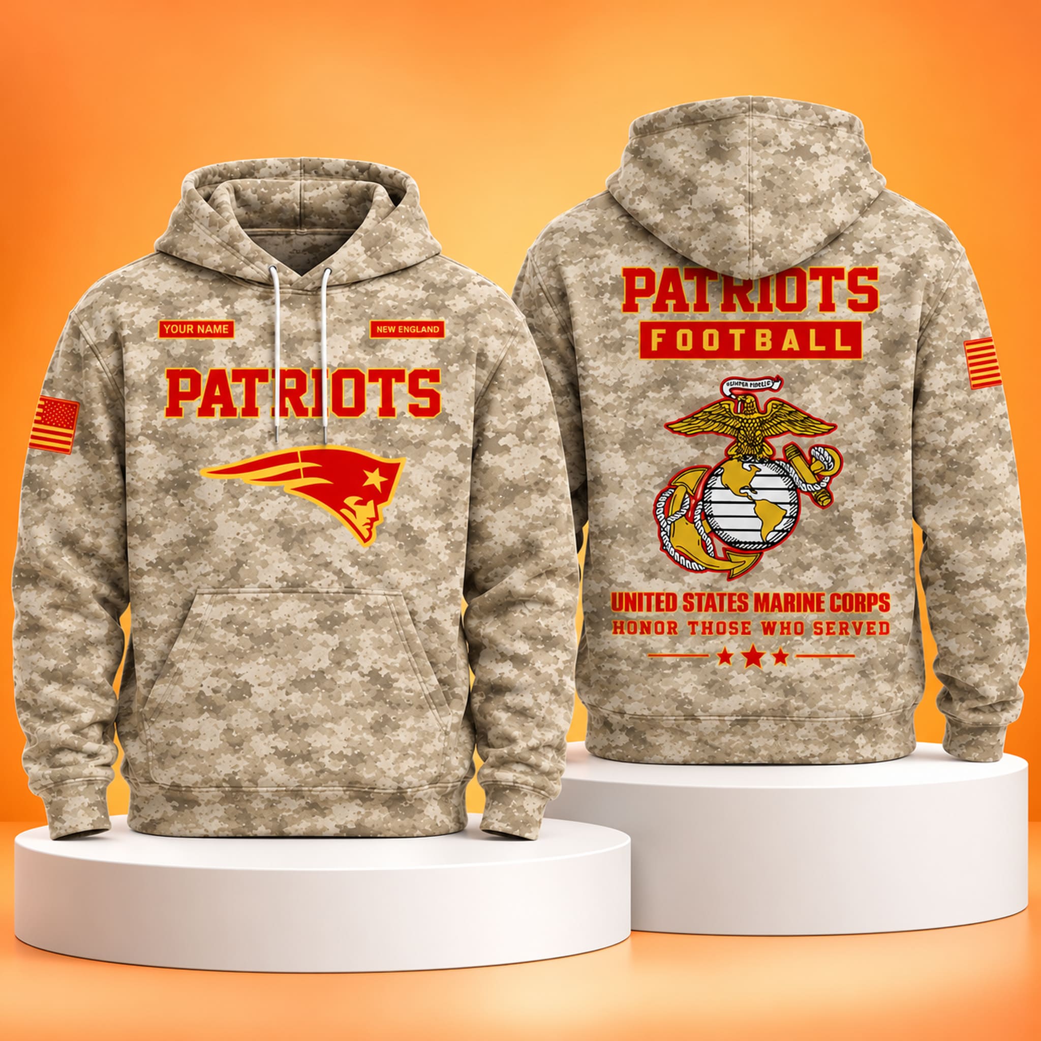 2026 Patriots USMC Appreciation Camo Hoodie 2 2026 Patriots USMC Appreciation Camo Hoodie 2