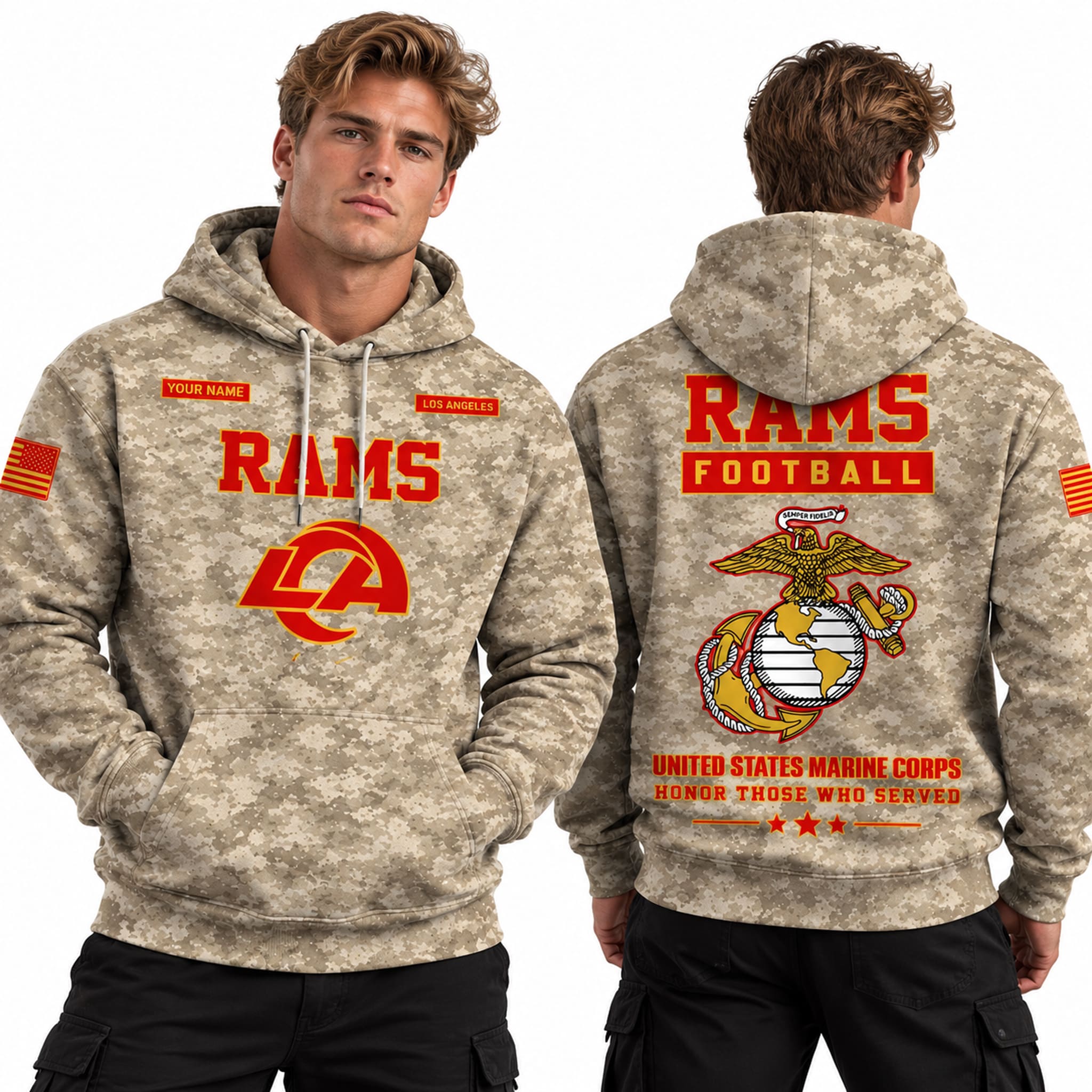 2026 Rams USMC Appreciation Hoodie 3 2026 Rams USMC Appreciation Hoodie 3