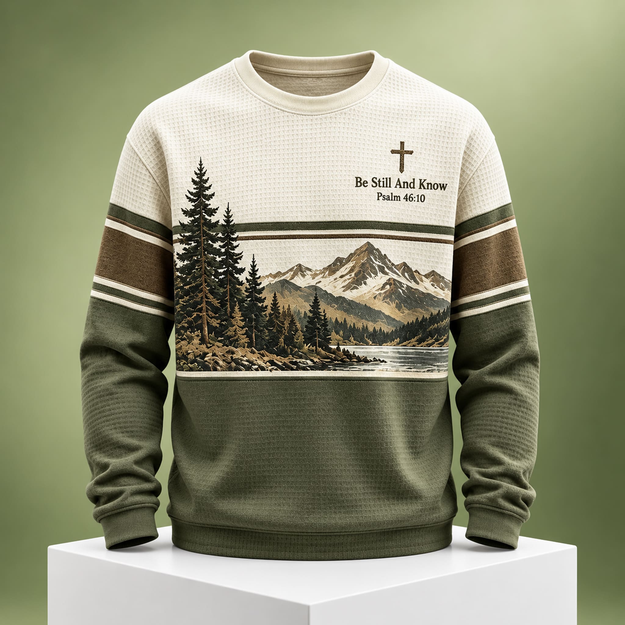 Be Still And Know Psalm 46:10 Waffle Sweater 1 Be Still And Know Psalm 46 10 Waffle Sweater 1