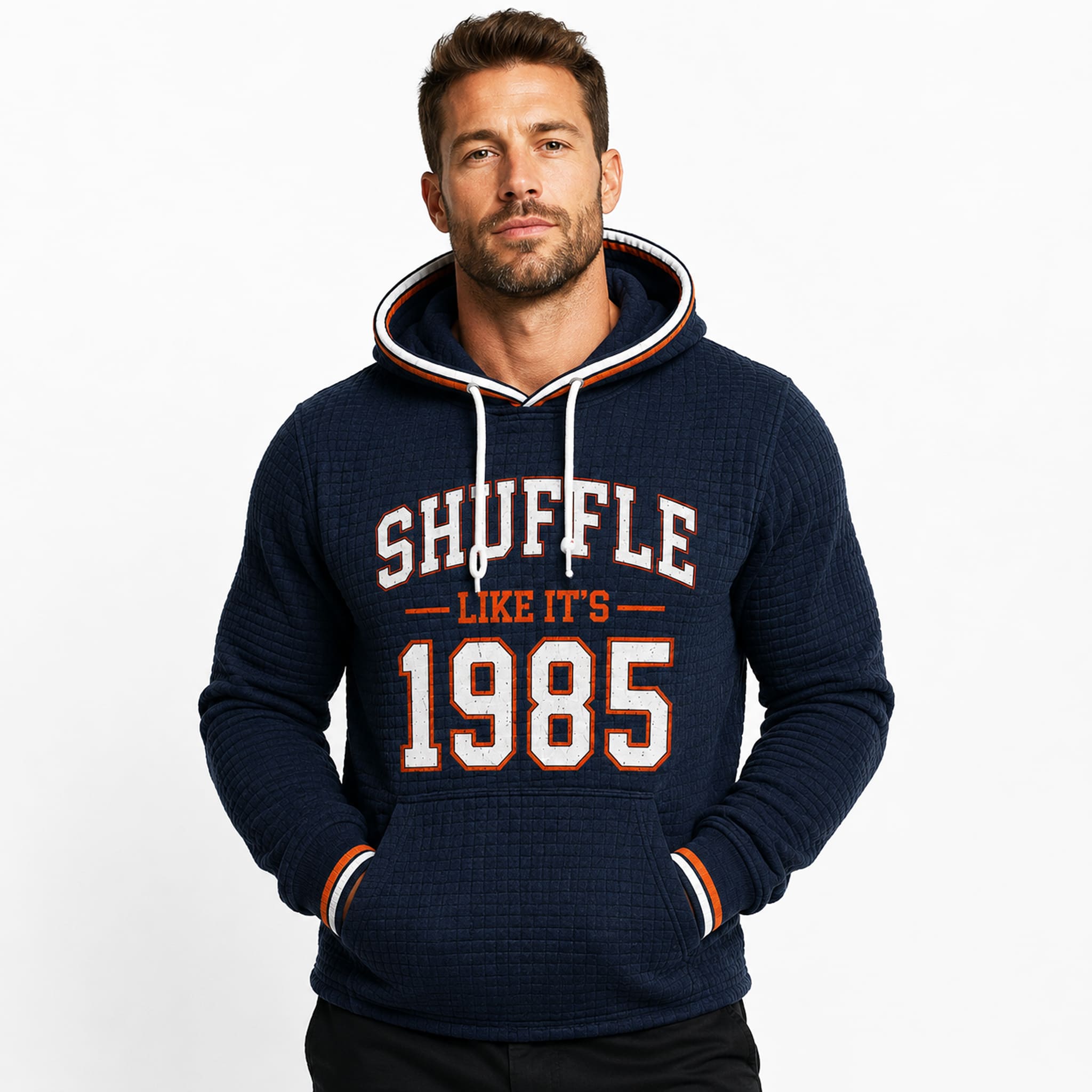 Bears Shuffle Like It's 1985 Waffle Hoodie 1 Bears Shuffle Like Its 1985 Waffle Hoodie 1
