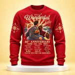 It's A Wonderful Life 80th Anniversary Christmas Waffle Sweater