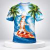 Joe Burrow Cat Surfing Pizza Shirt 3