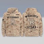 Kentucky Wildcats USA 250 Veterans Day Camo Hoodie