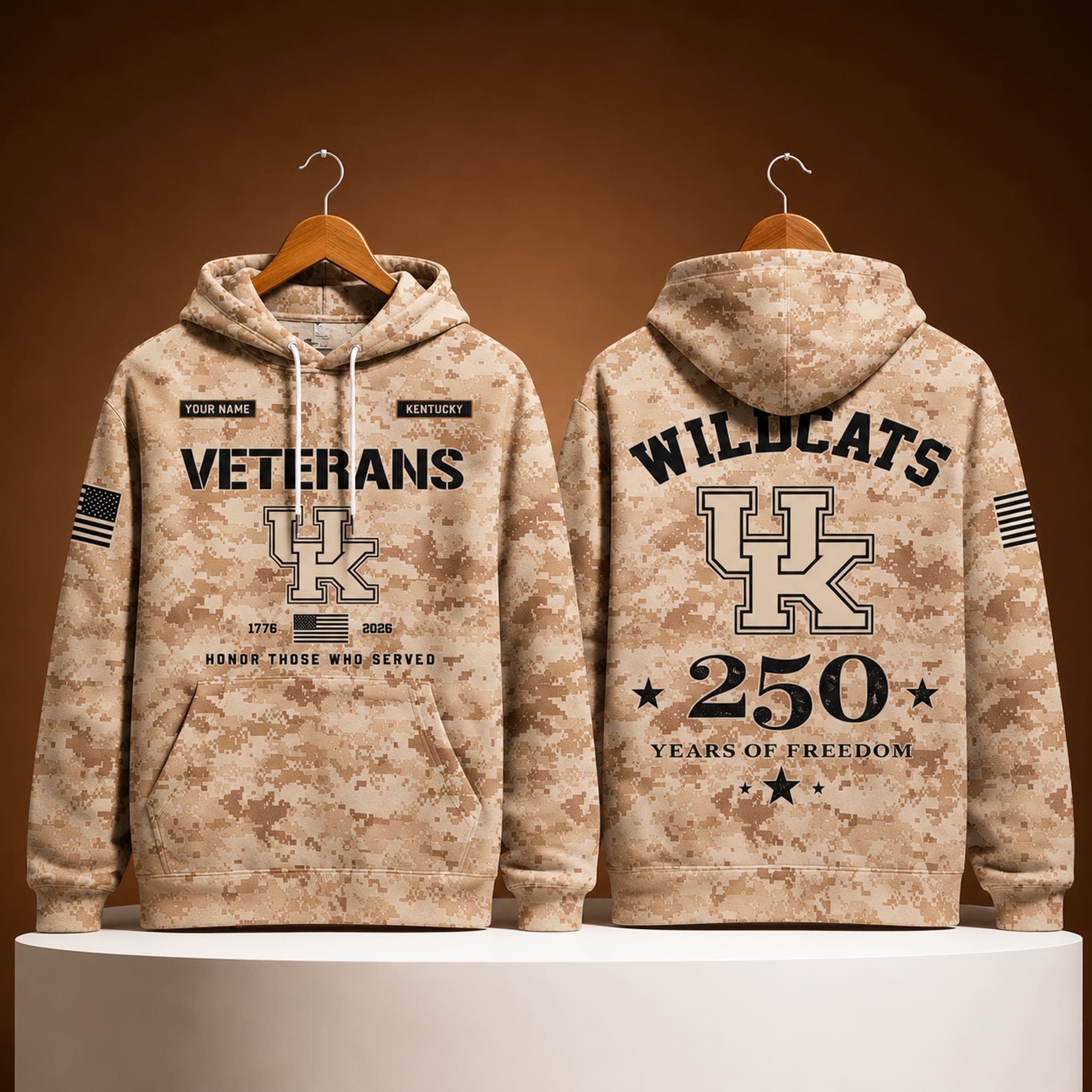 Kentucky Wildcats USA 250 Veterans Day Camo Hoodie 2 Kentucky Wildcats USA 250 Veterans Day Camo Hoodie 2
