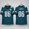 Zach Ertz Eagles Super Bowl LII Jersey 7 Zach Ertz Eagles Super Bowl LII Jersey 1