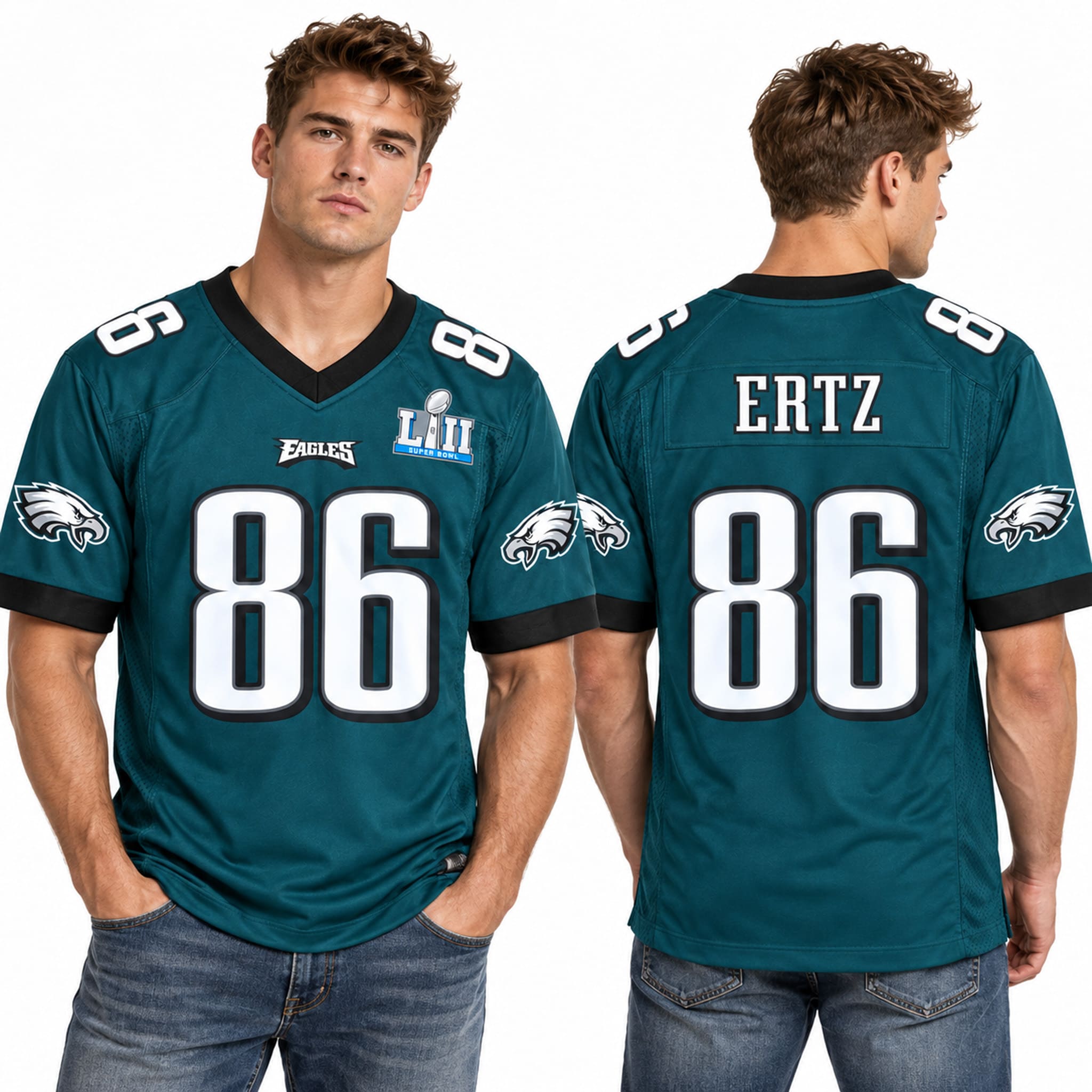 Zach Ertz Eagles Super Bowl LII Jersey 3 Zach Ertz Eagles Super Bowl LII Jersey 3
