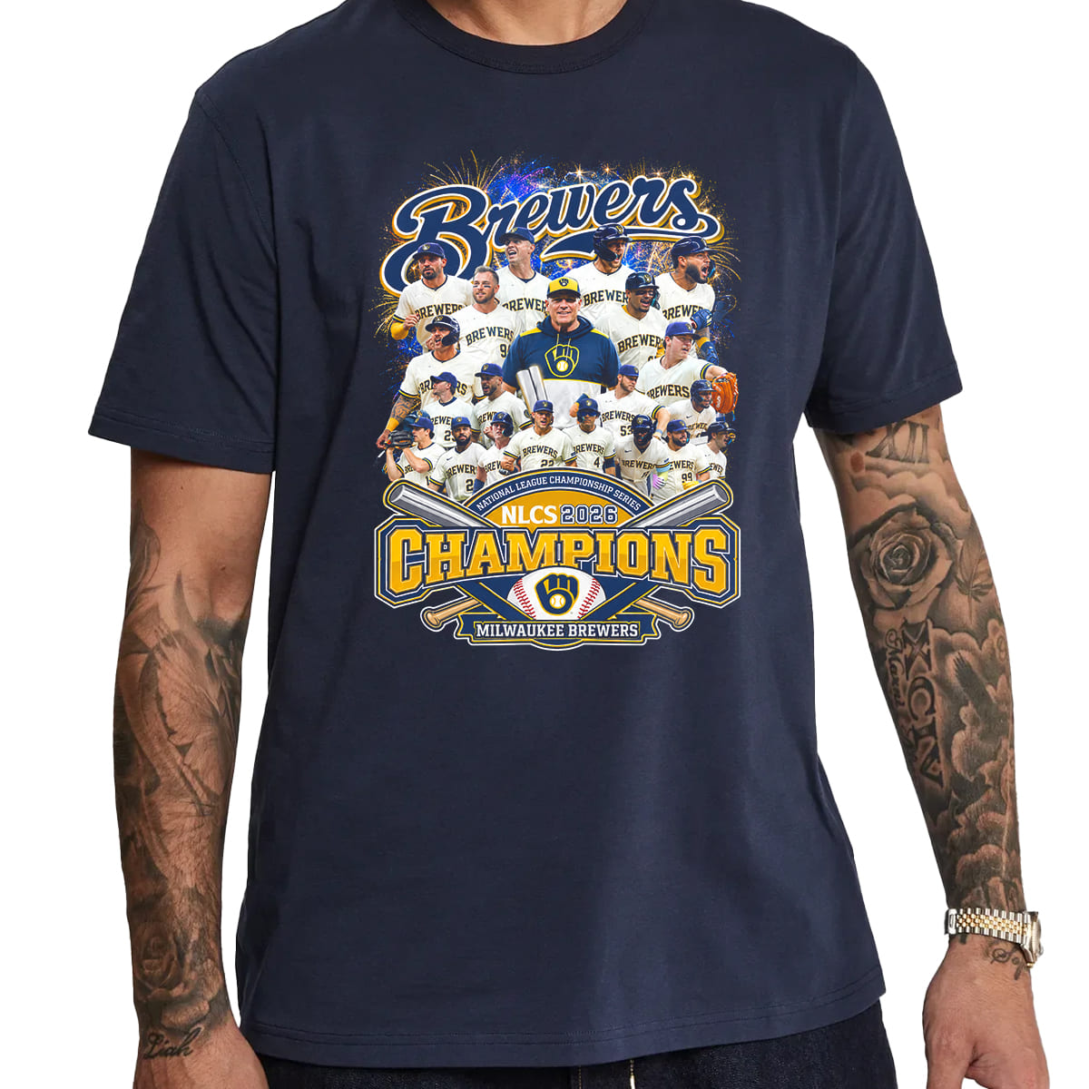 2026 Brewers National League Champions Team Roster Shirt 4 2026 Brewers National League Champions Team Roster Shirt 4