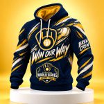 2026 Brewers World Series Win Our Way 3D Waffle Hoodie