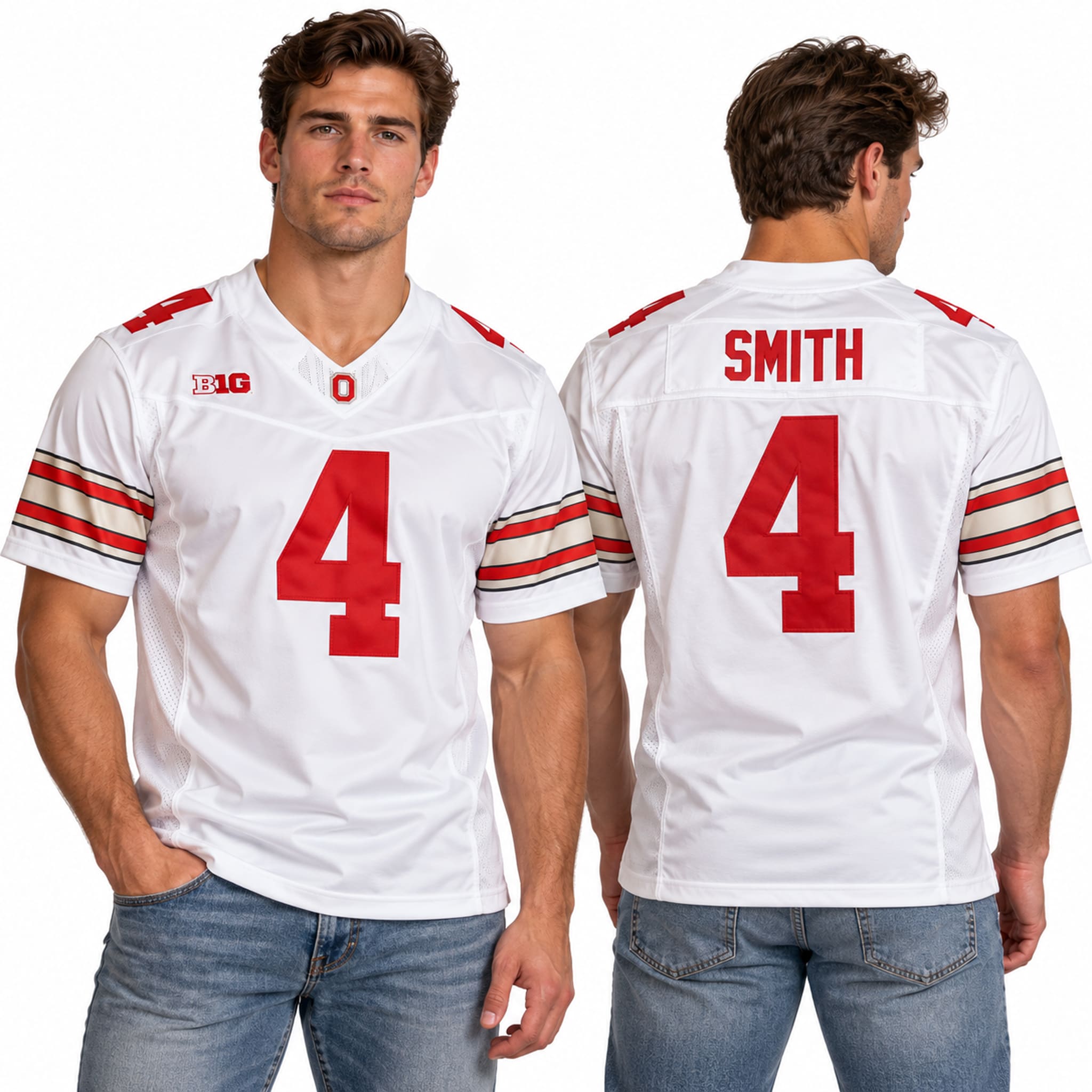 2026 Jeremiah Smith Ohio Buckeyes White Jersey 1 2026 Jeremiah Smith Ohio Buckeyes White Jersey 1