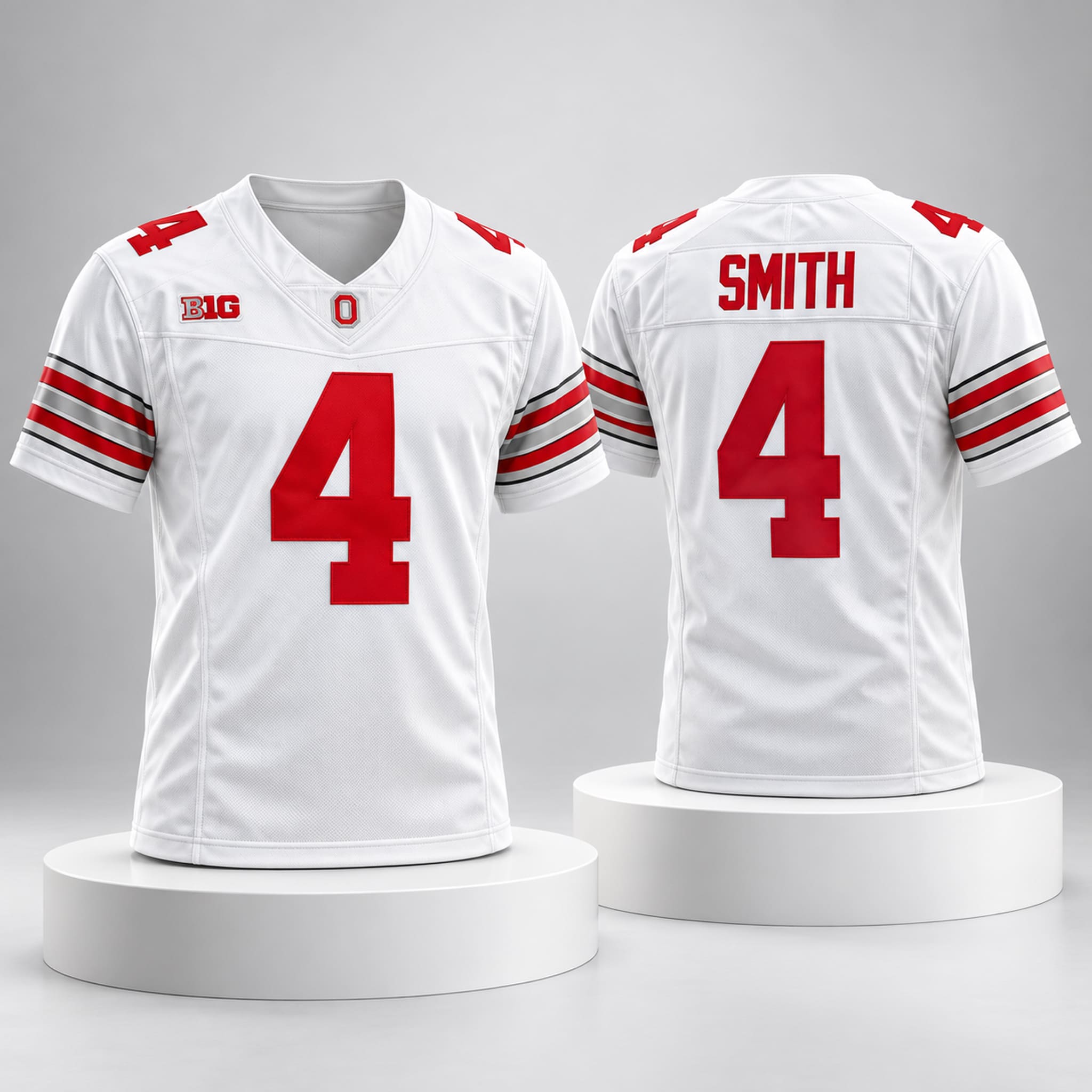 2026 Jeremiah Smith Ohio Buckeyes White Jersey 2 2026 Jeremiah Smith Ohio Buckeyes White Jersey 2