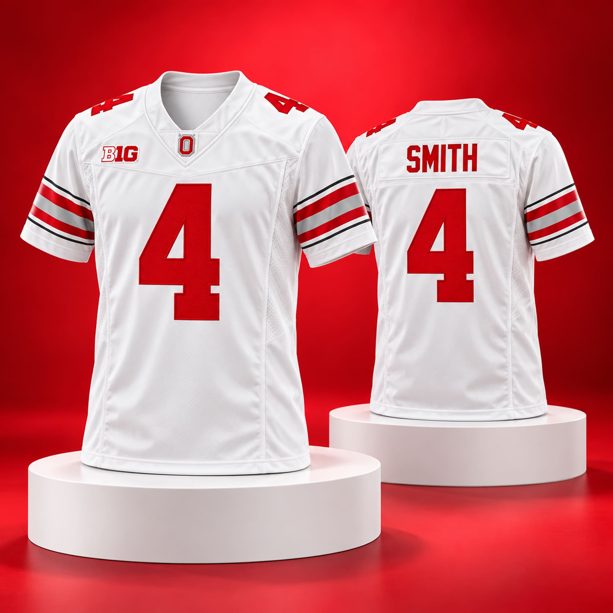 2026 Jeremiah Smith Ohio Buckeyes White Jersey 3 2026 Jeremiah Smith Ohio Buckeyes White Jersey 3
