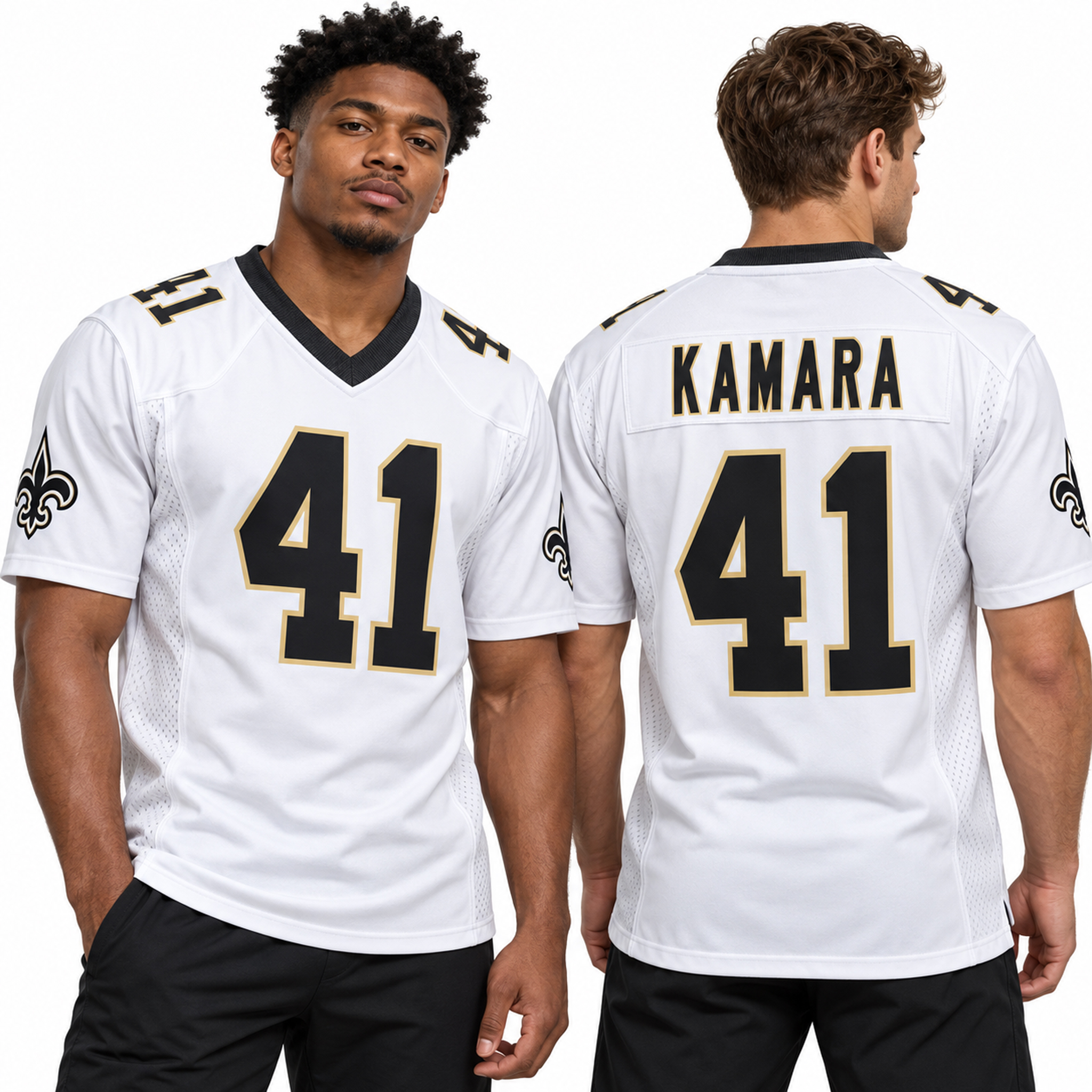 2026 Saints Alvin Kamara White Jersey 2 2026 Saints Alvin Kamara White Jersey 2