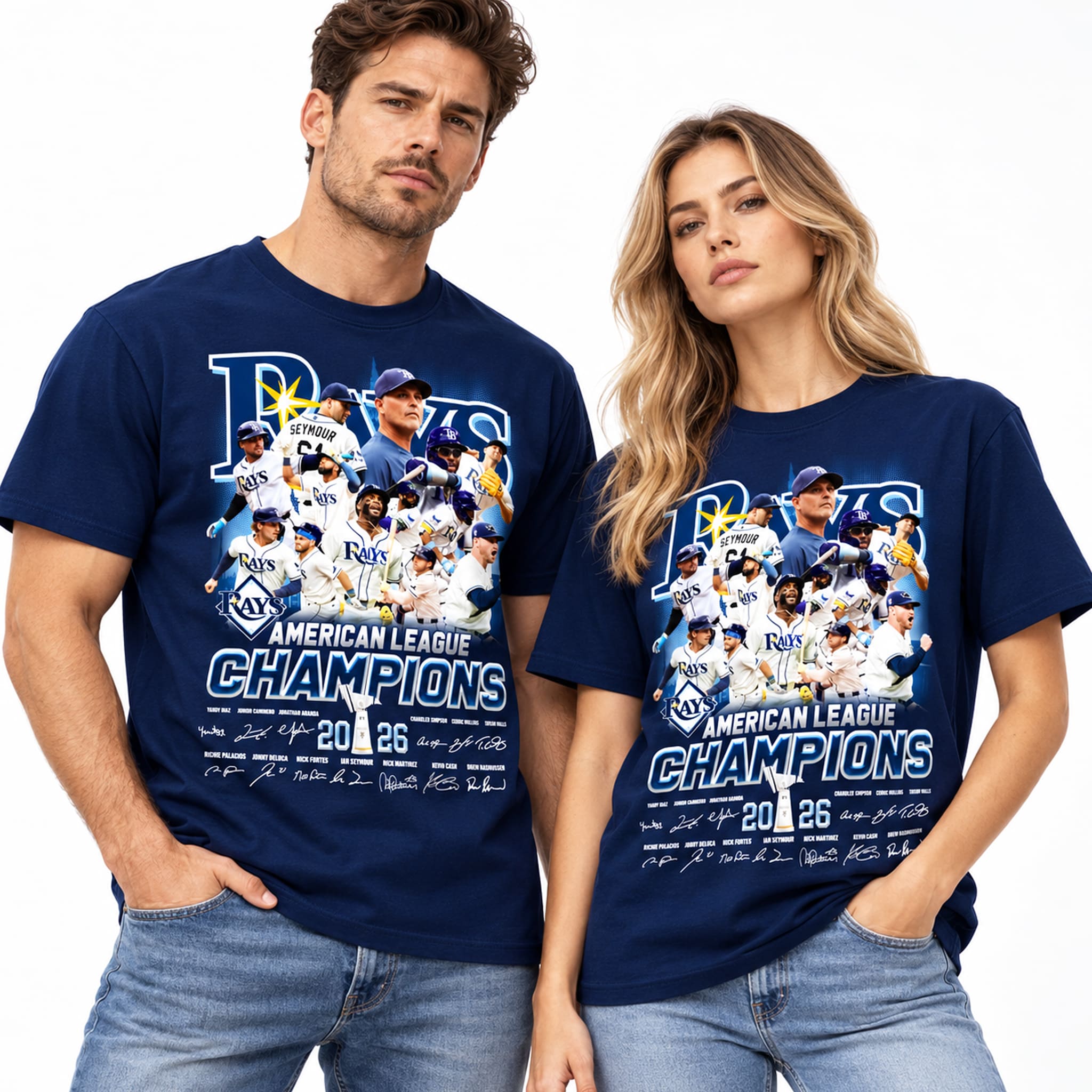 2026 TB Rays American League Champs Signature All Team Shirt 2 2026 TB Rays American League Champs Signature All Team Shirt 2