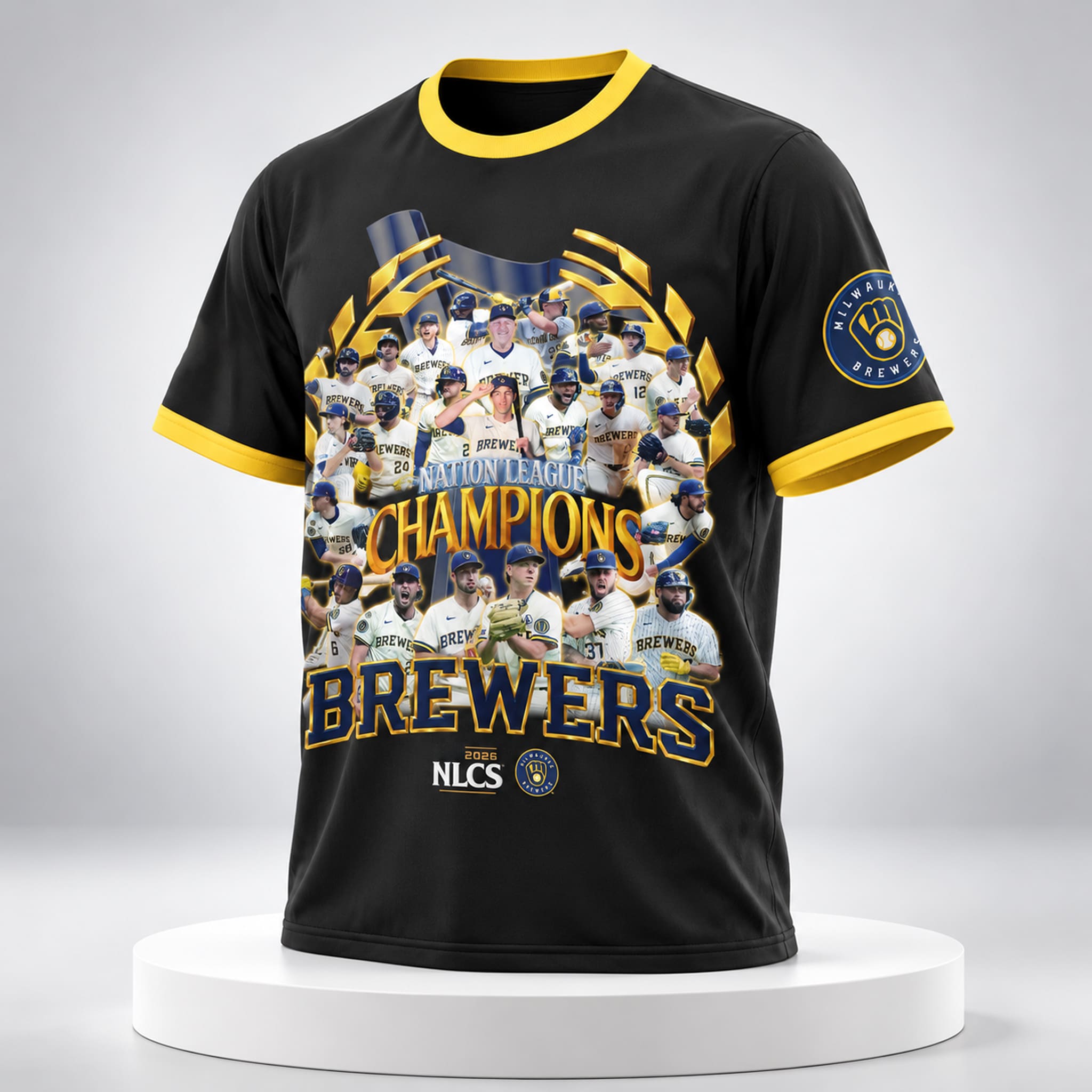 Brewers 2026 NLCS Champs All Team 3D Shirt 2 Brewers 2026 NLCS Champs All Team 3D Shirt 2