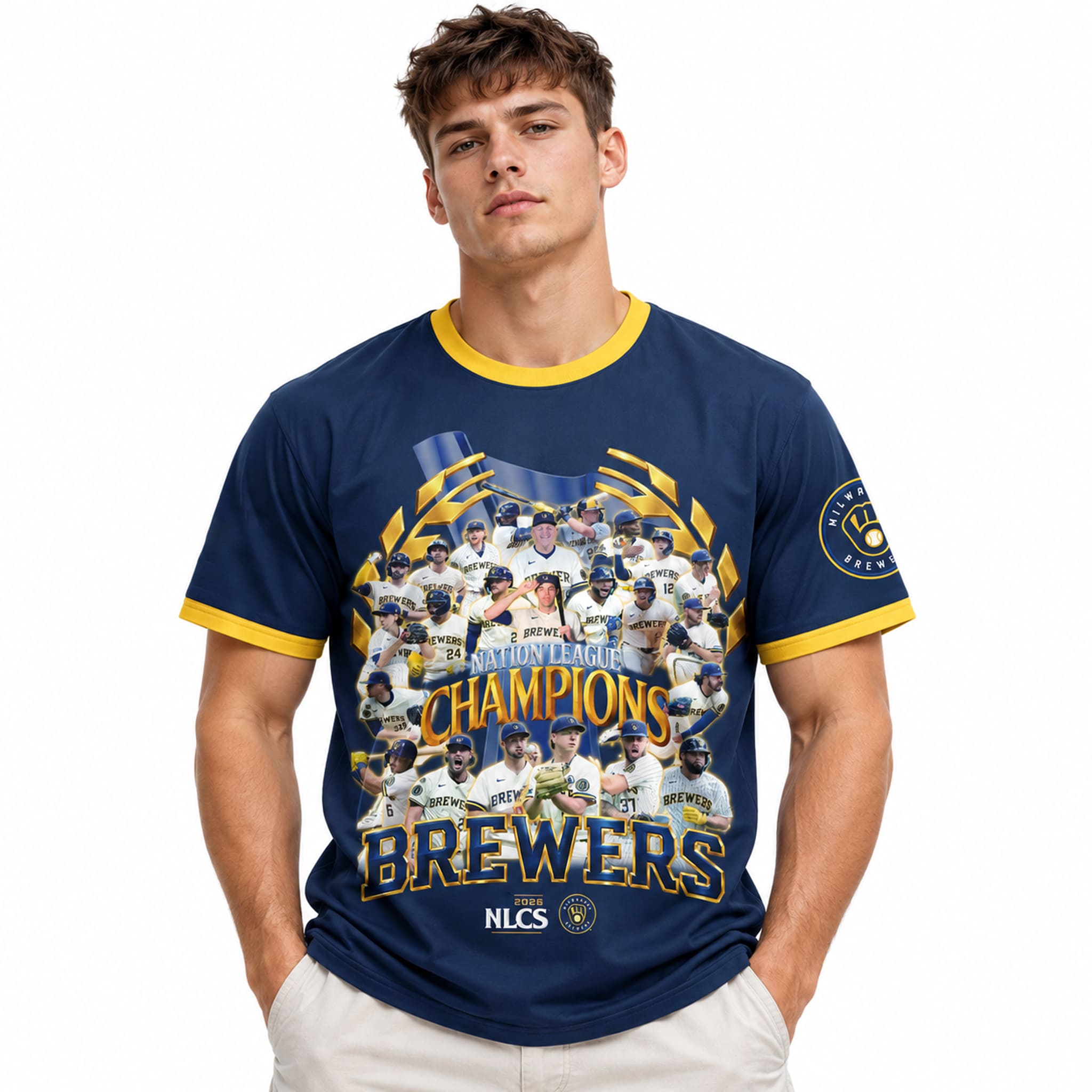 Brewers 2026 NLCS Champs All Team 3D Shirt 3 Brewers 2026 NLCS Champs All Team 3D Shirt 3