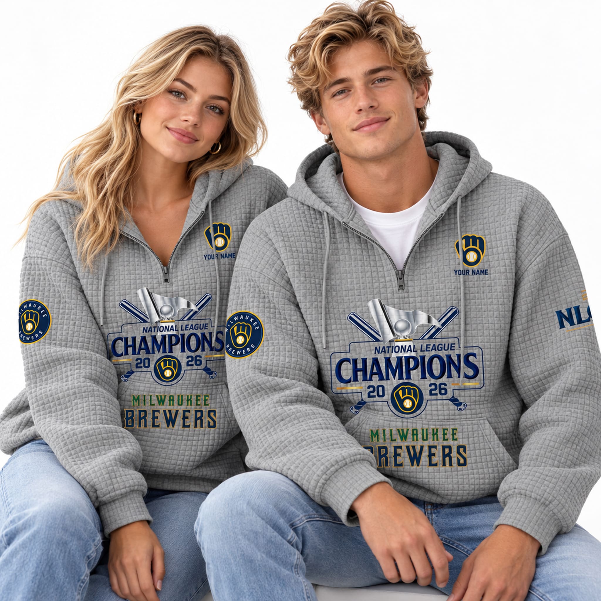Brewers 2026 NLCS Champs Waffle Quarter Zip Hoodie 4 Brewers 2026 NLCS Champs Waffle Quarter Zip Hoodie 4