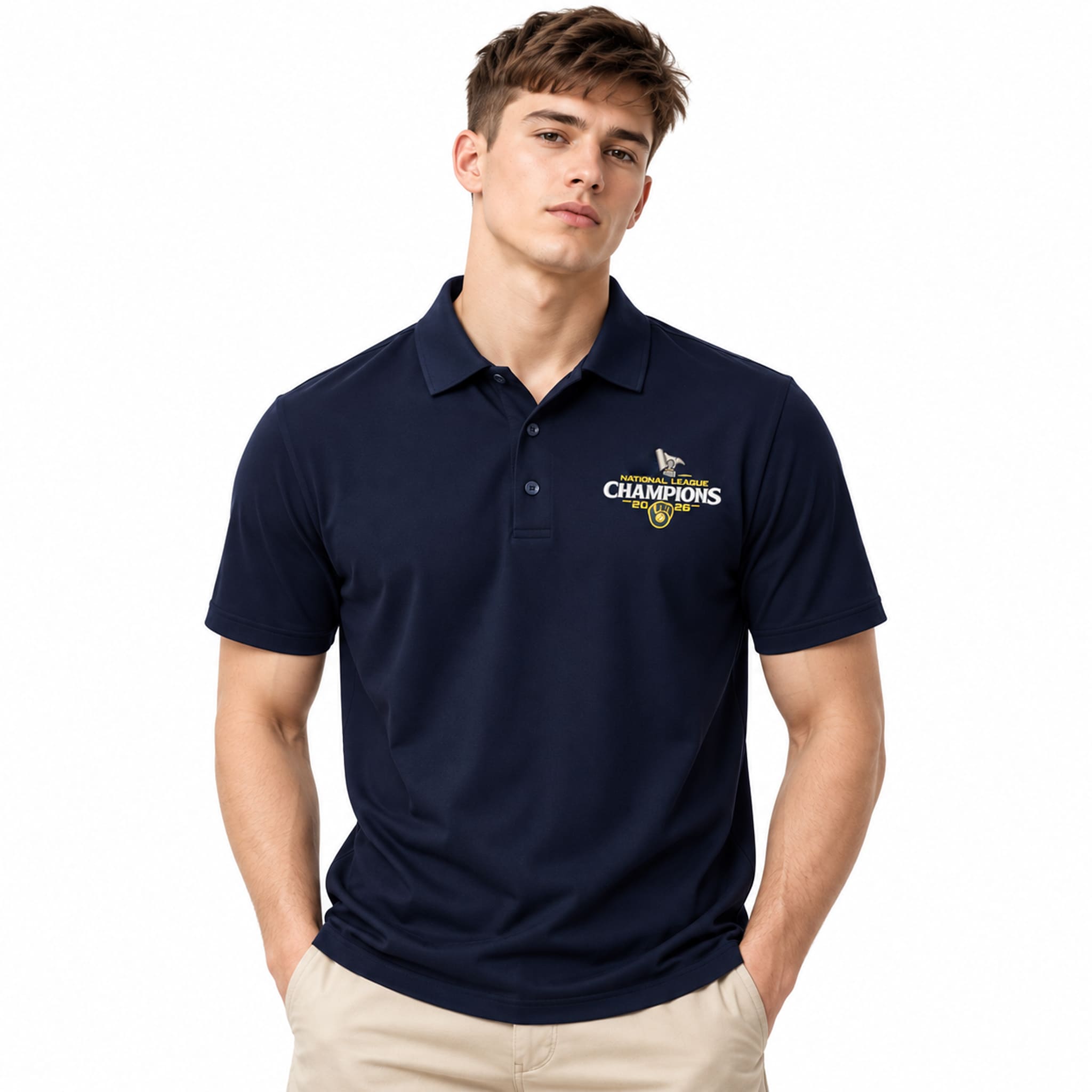 Brewers 2026 National League Champs Polo Shirt 2 Brewers 2026 National League Champs Polo Shirt 2