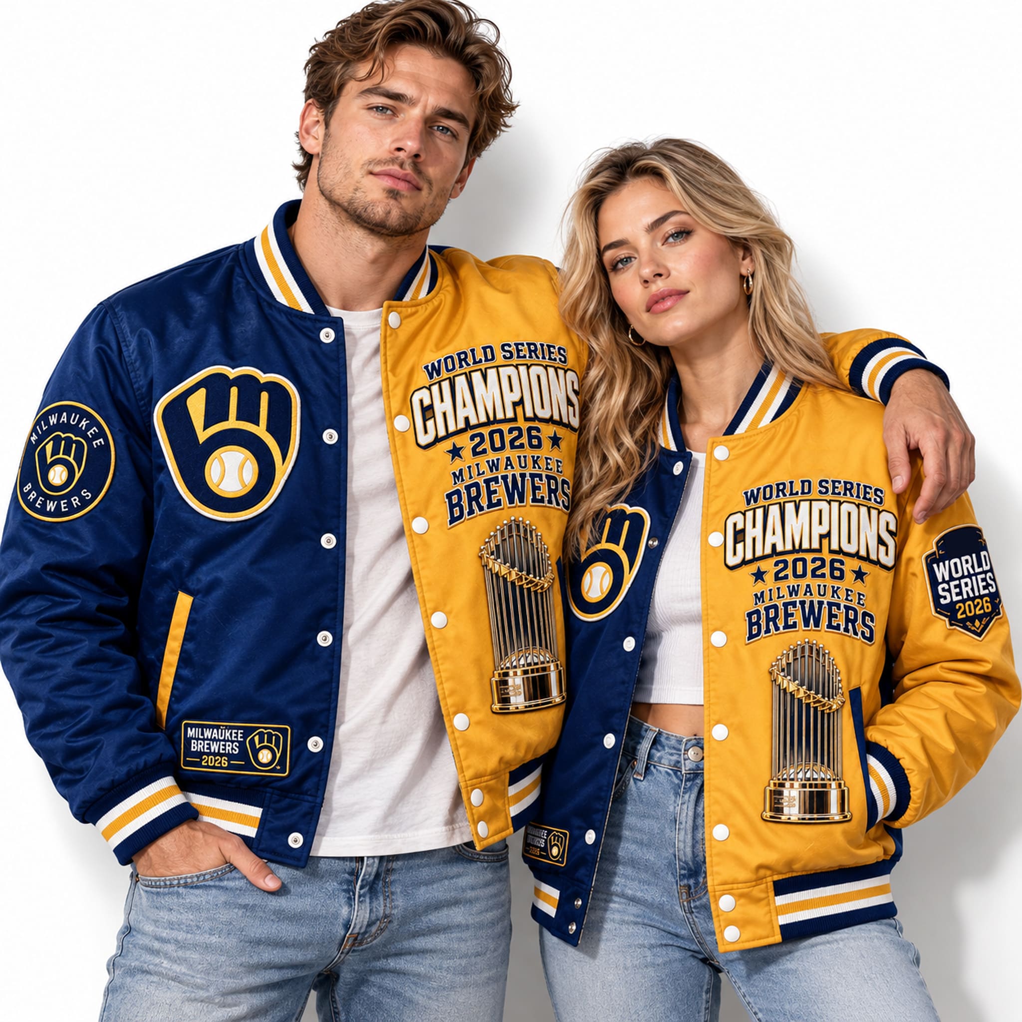 Brewers 2026 World Series Champions Blue Gold Jacket 2 Brewers 2026 World Series Champions Blue Gold Jacket 2