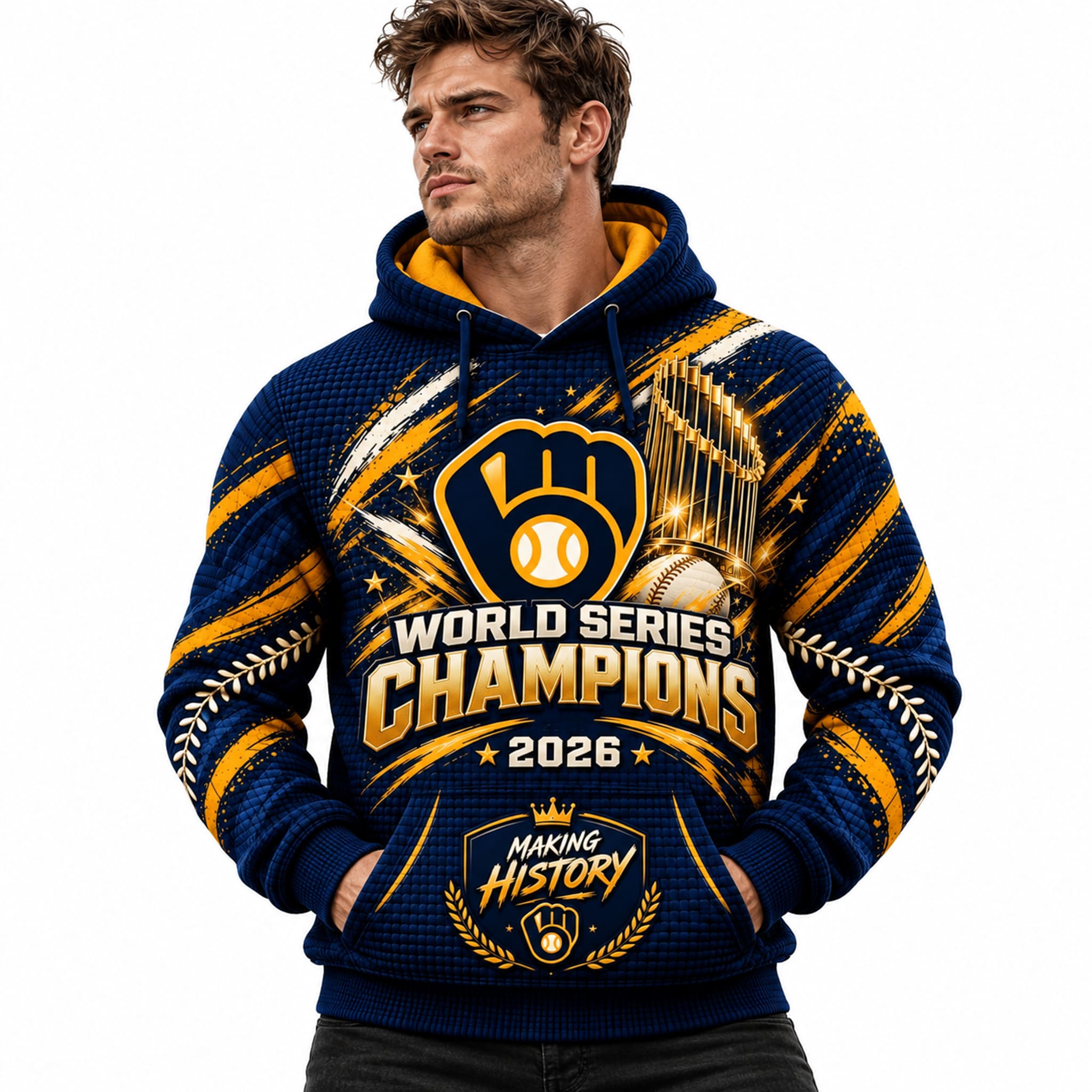 Brewers 2026 World Series Champs Making History Waffle Hoodie 2 Brewers 2026 World Series Champs Making History Waffle Hoodie 2
