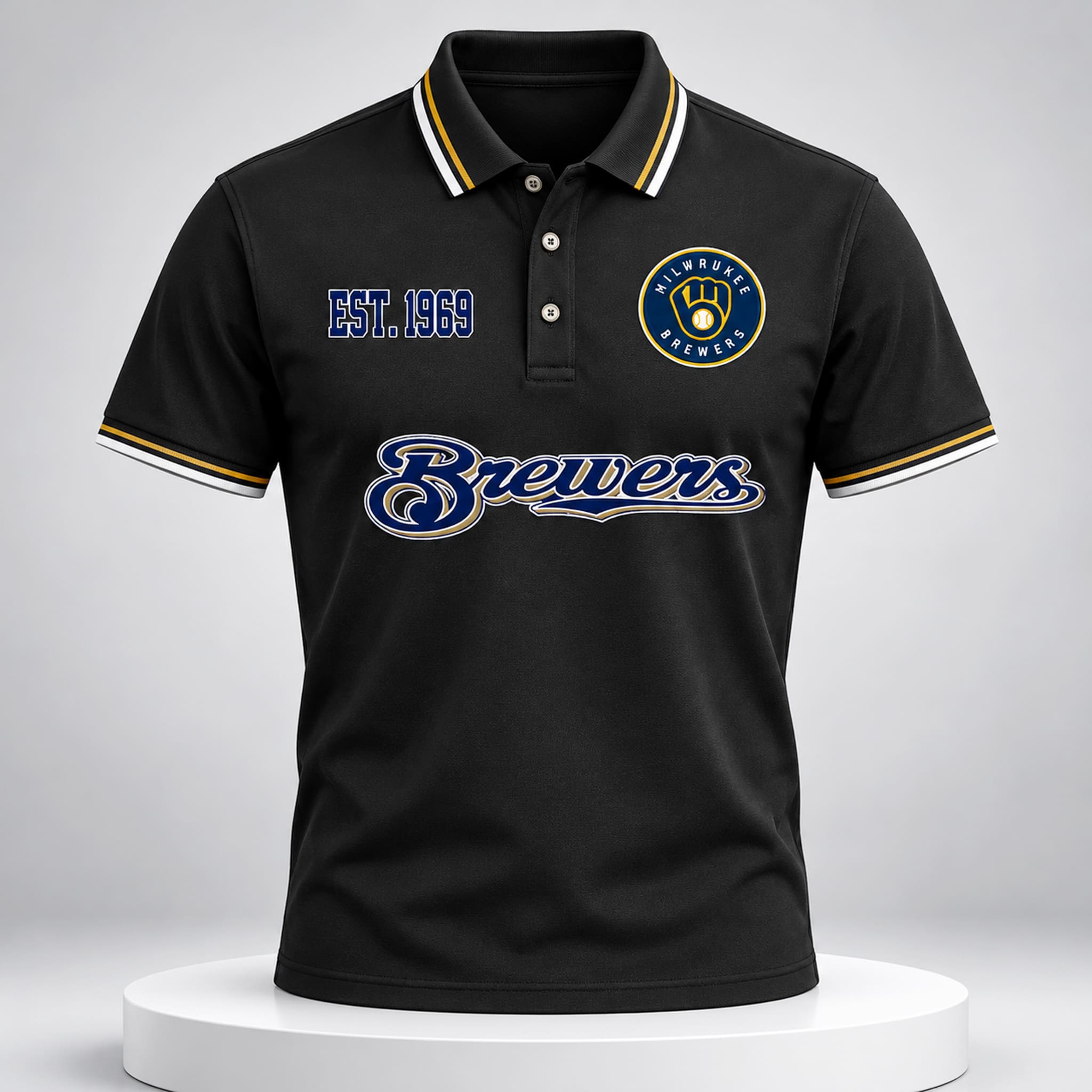 Brewers EST 1969 Legacy Polo Shirt 1 Brewers EST 1969 Legacy Polo Shirt 1