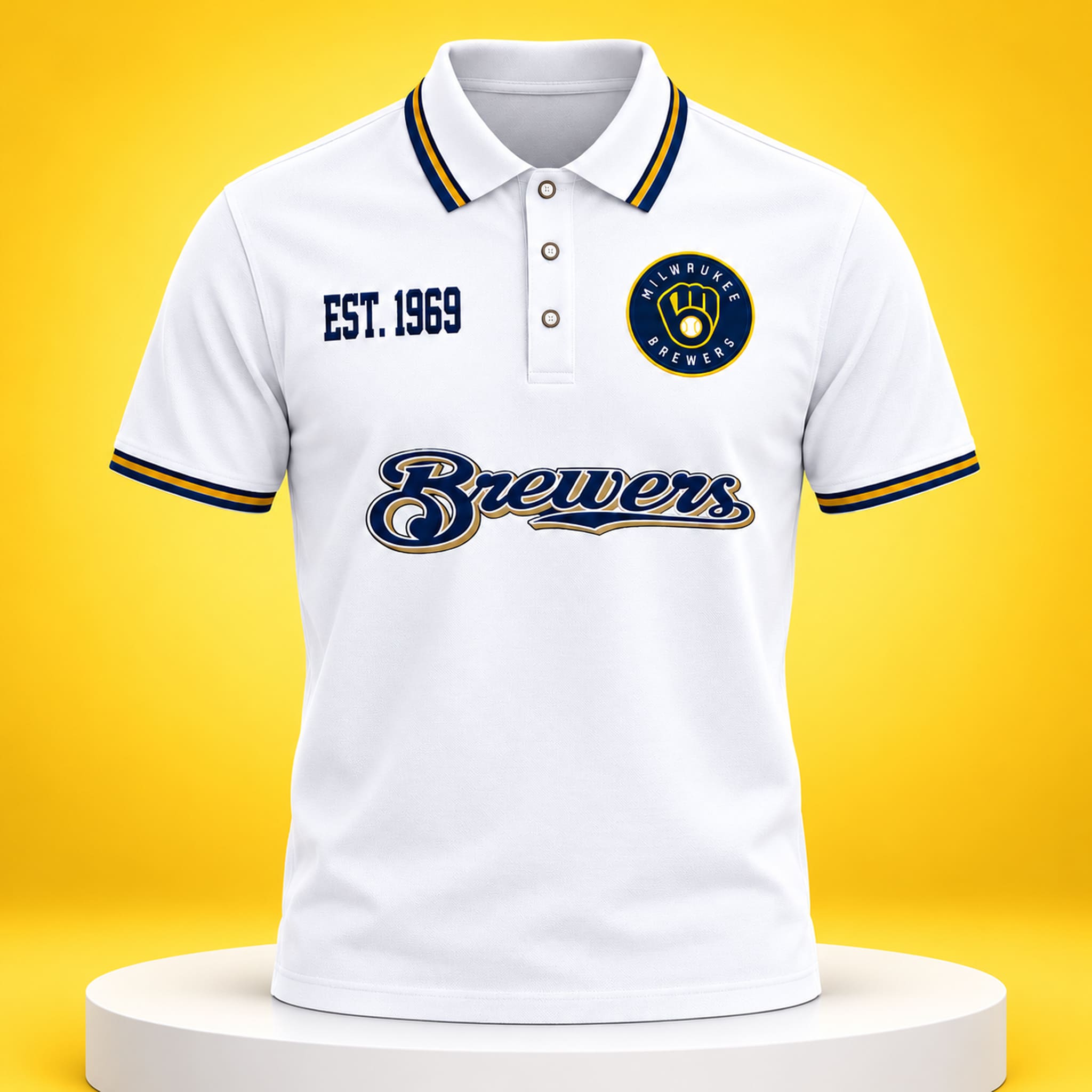 Brewers EST 1969 Legacy Polo Shirt 3 Brewers EST 1969 Legacy Polo Shirt 3