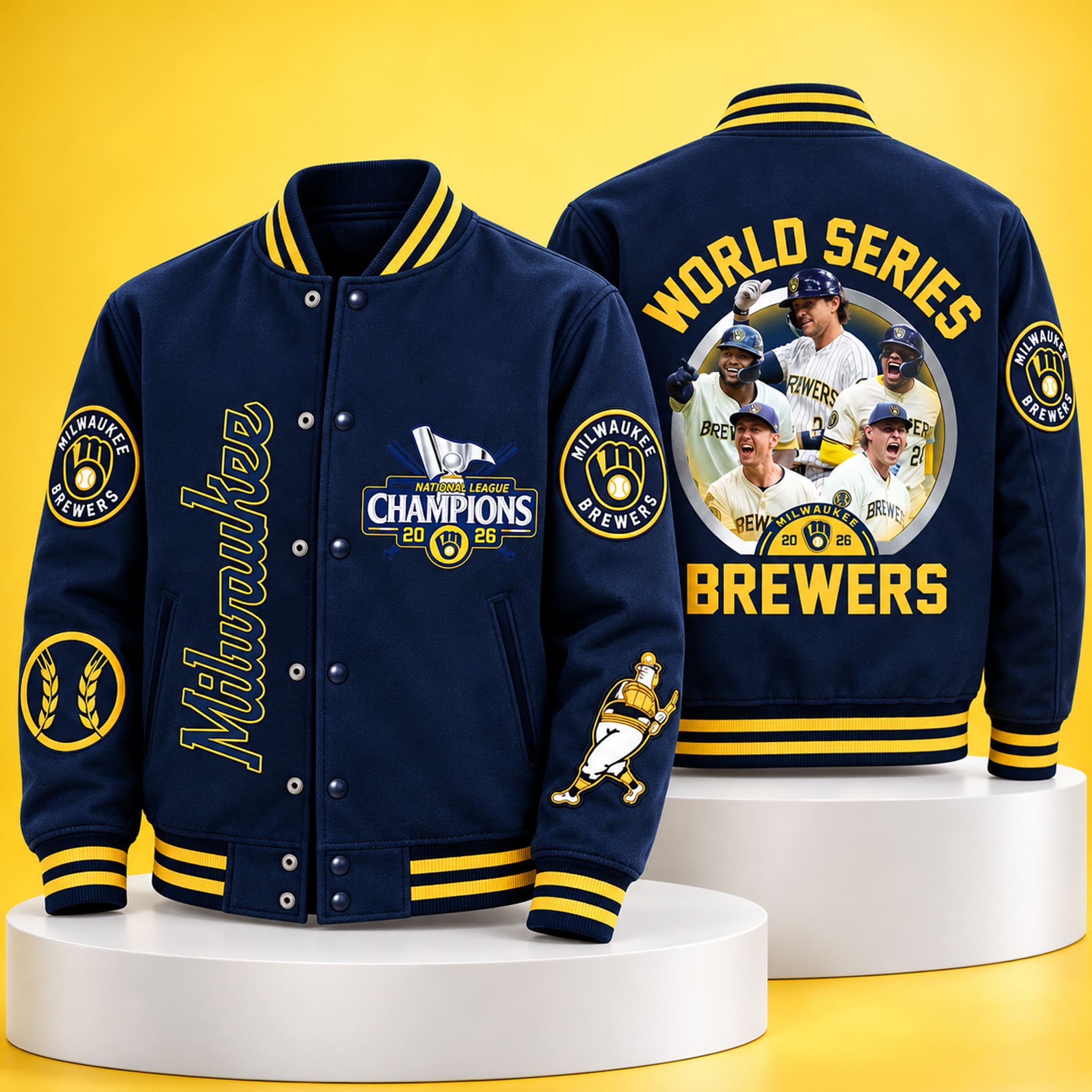 Brewers World Series 2026 Varsity Jacket 2 Brewers World Series 2026 Varsity Jacket 2
