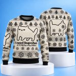 Cat Craving Ibuprofen Christmas Ugly Sweater
