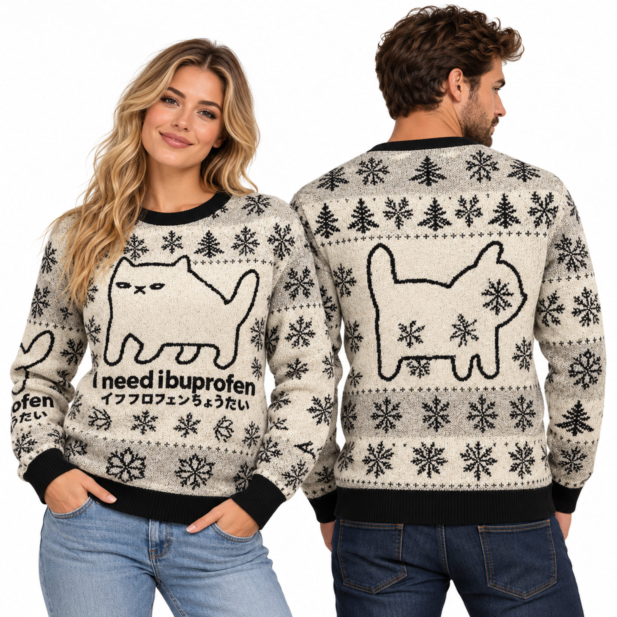 Cat Craving Ibuprofen Christmas Ugly Sweater 2 Cat Craving Ibuprofen Christmas Ugly Sweater 2