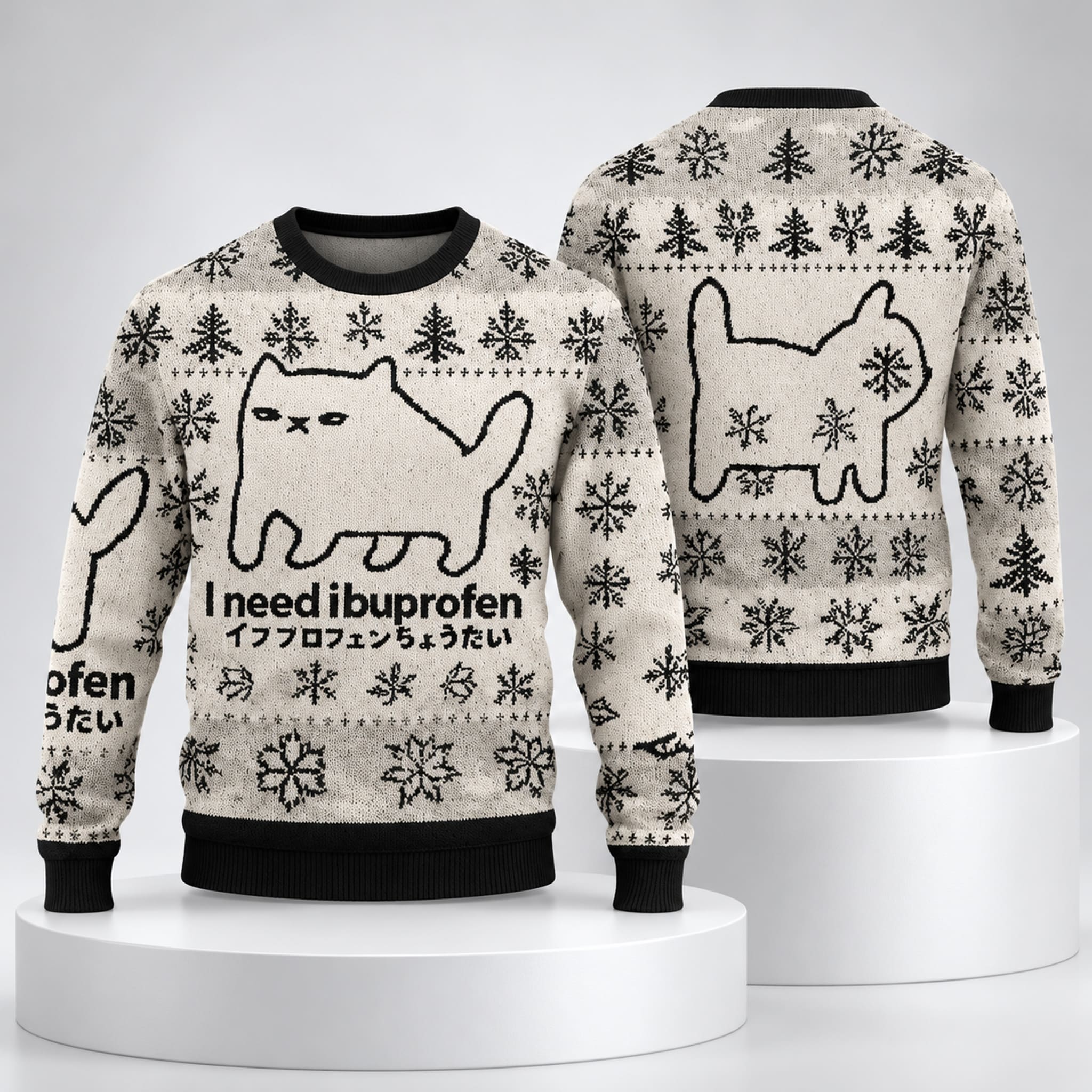 Cat Craving Ibuprofen Christmas Ugly Sweater 3 Cat Craving Ibuprofen Christmas Ugly Sweater 3