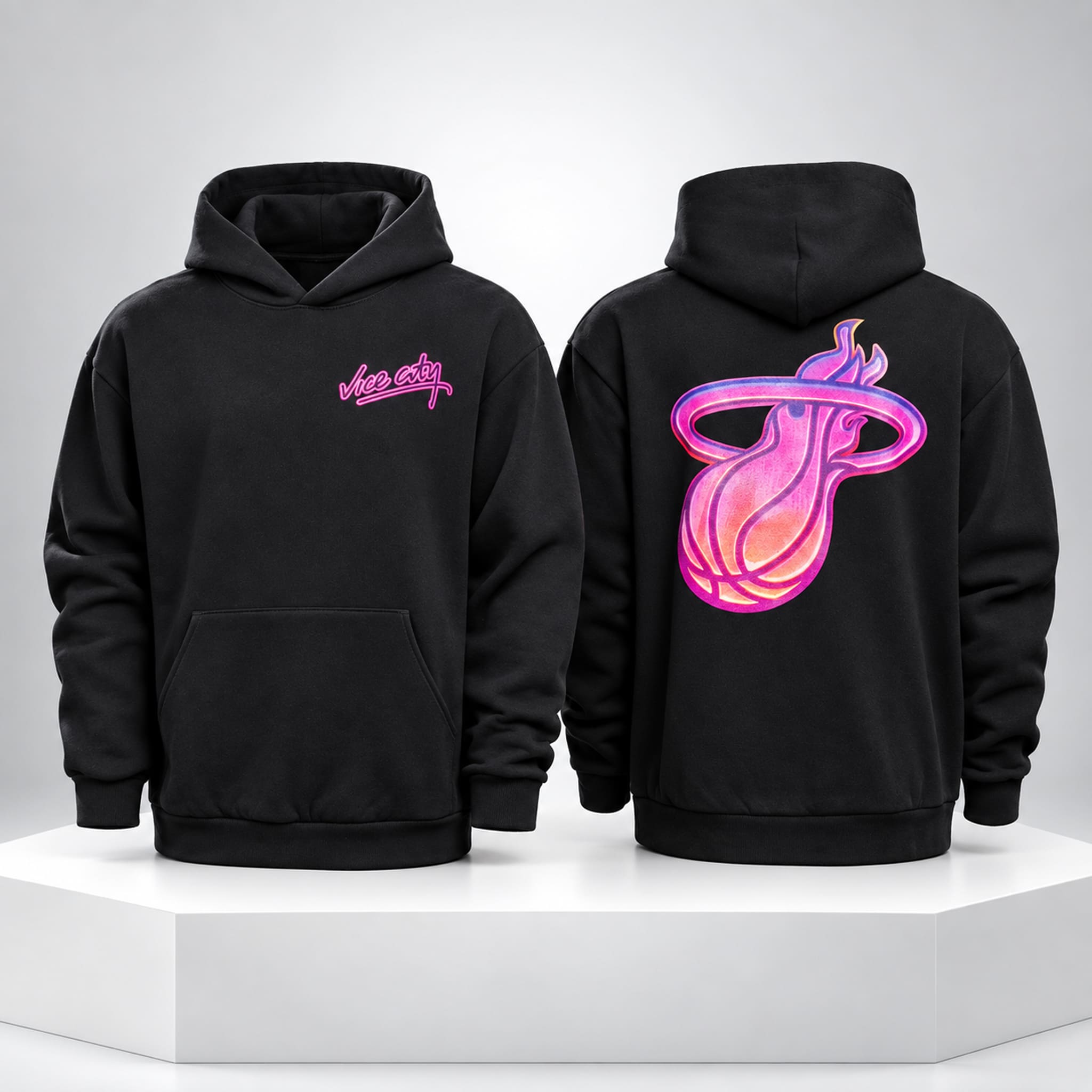 Miami Heat x Vice City Black Hoodie 2 Miami Heat x Vice City Black Hoodie 2