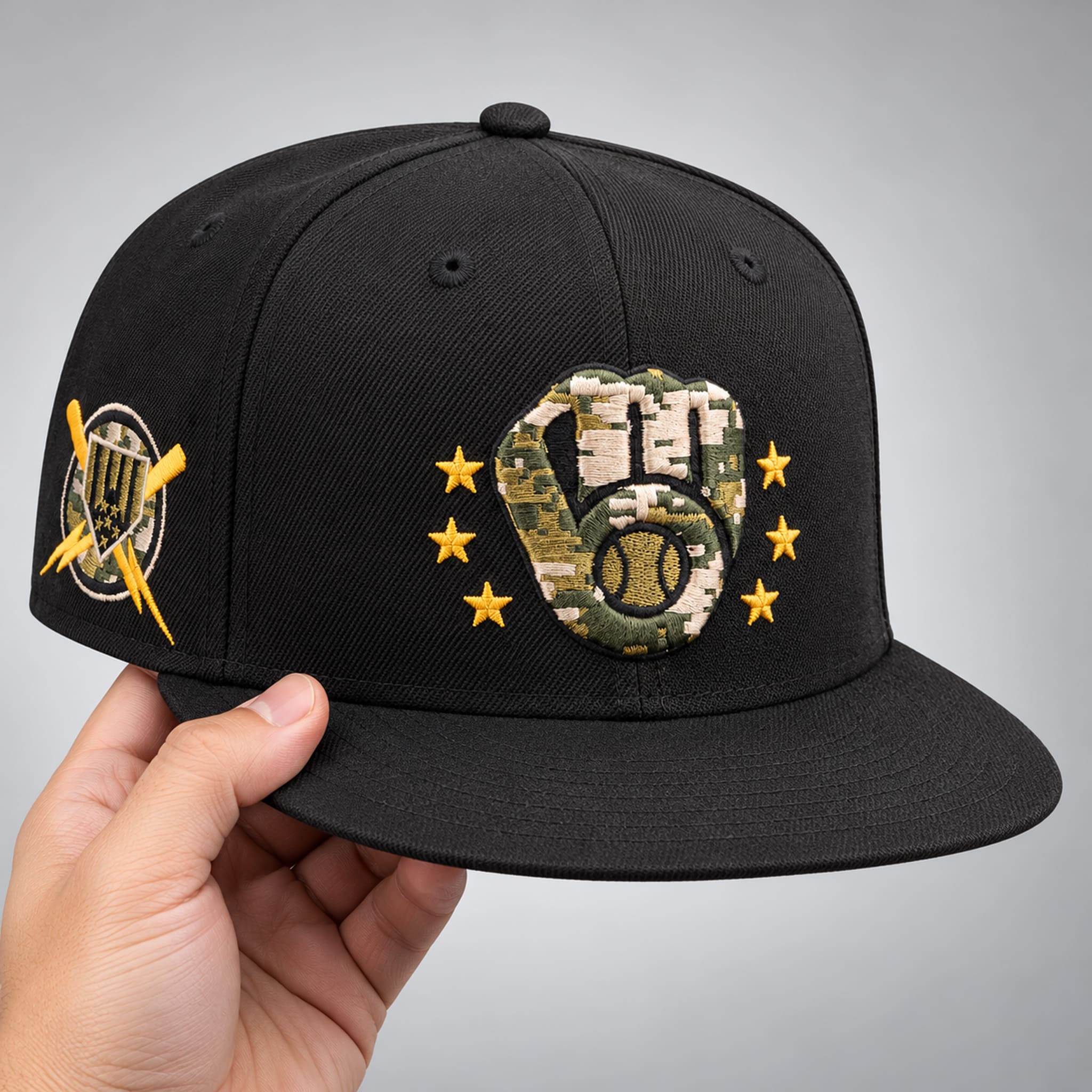 Mike Moustakas Moose Brewers Armed Forces Hat 2 Mike Moustakas Moose Brewers Armed Forces Hat 2