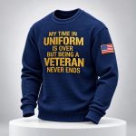 My Time In Uniform Is Over Veteran Waffle Sweater