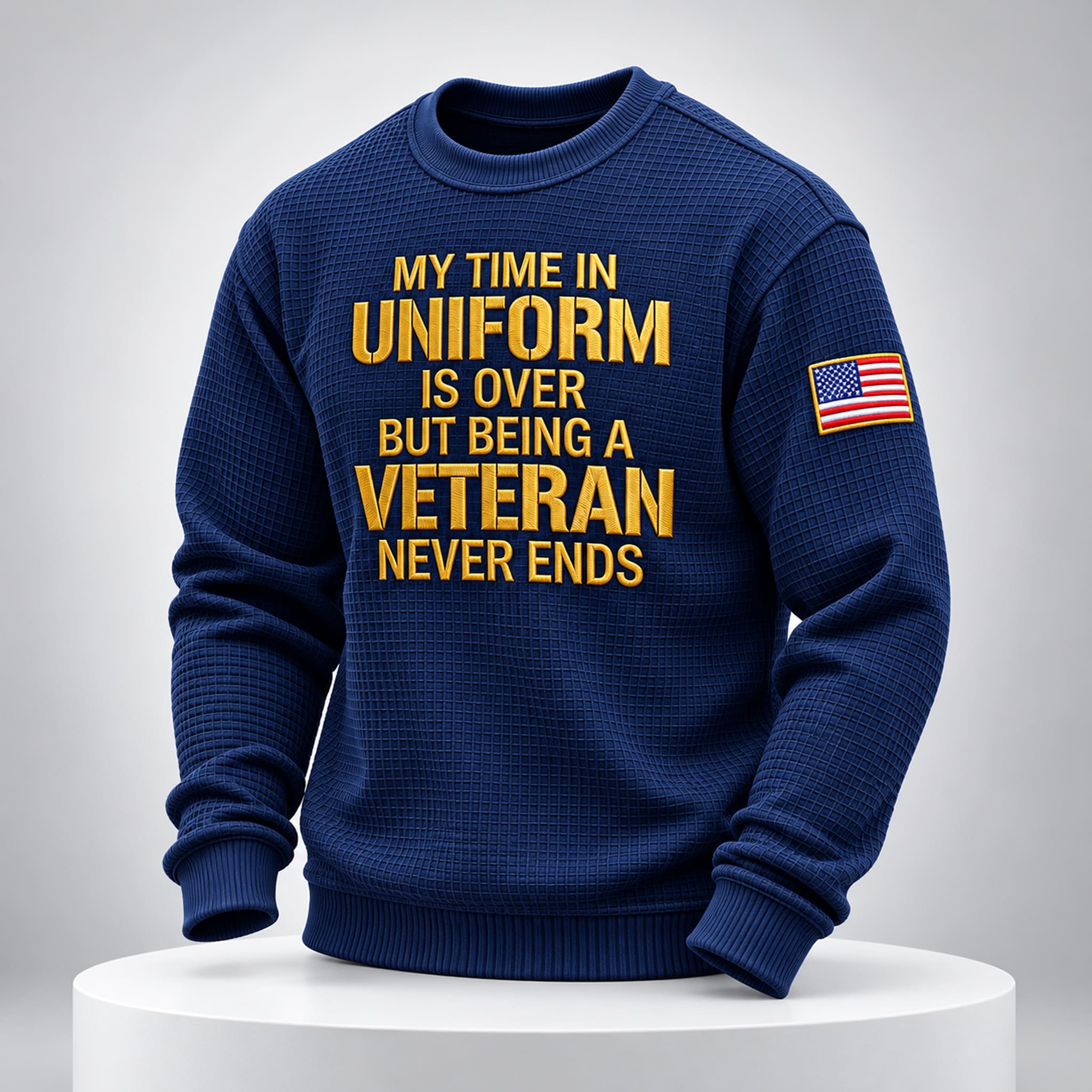 My Time In Uniform Is Over Veteran Waffle Sweater 1 My Time In Uniform Is Over Veteran Waffle Sweater 1