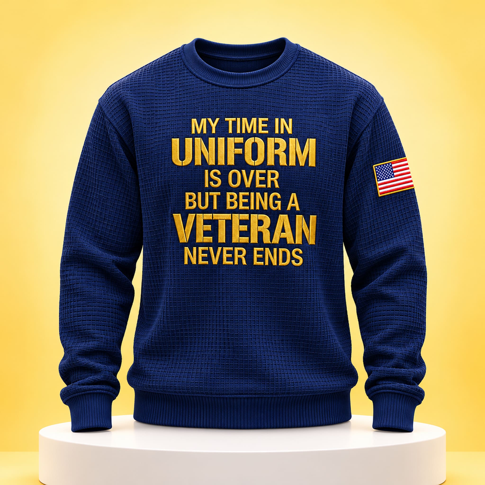 My Time In Uniform Is Over Veteran Waffle Sweater 3 My Time In Uniform Is Over Veteran Waffle Sweater 3