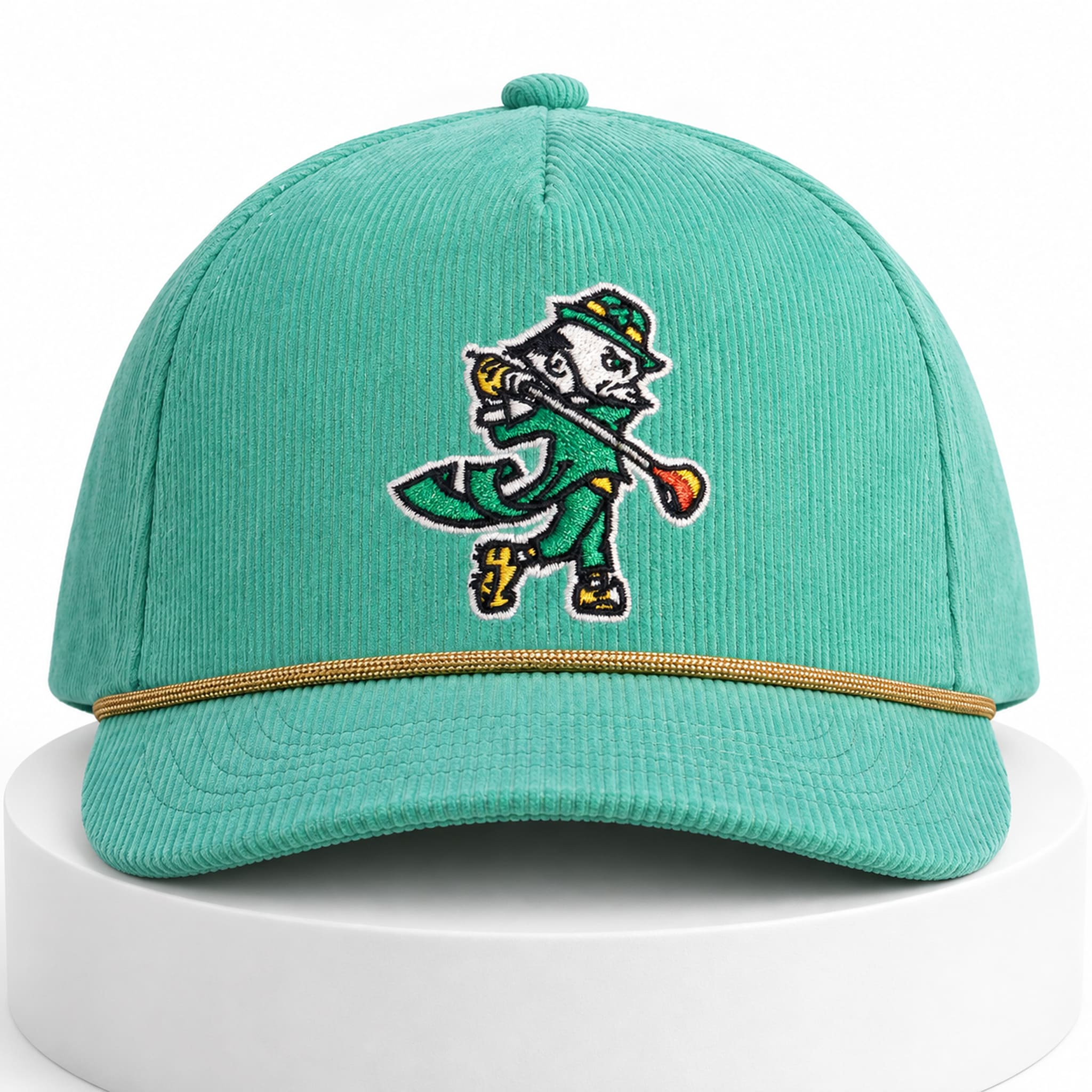Notre Dame Leprechaun Swing Golf Corduroy Hat 2 Notre Dame Leprechaun Swing Golf Corduroy Hat 2