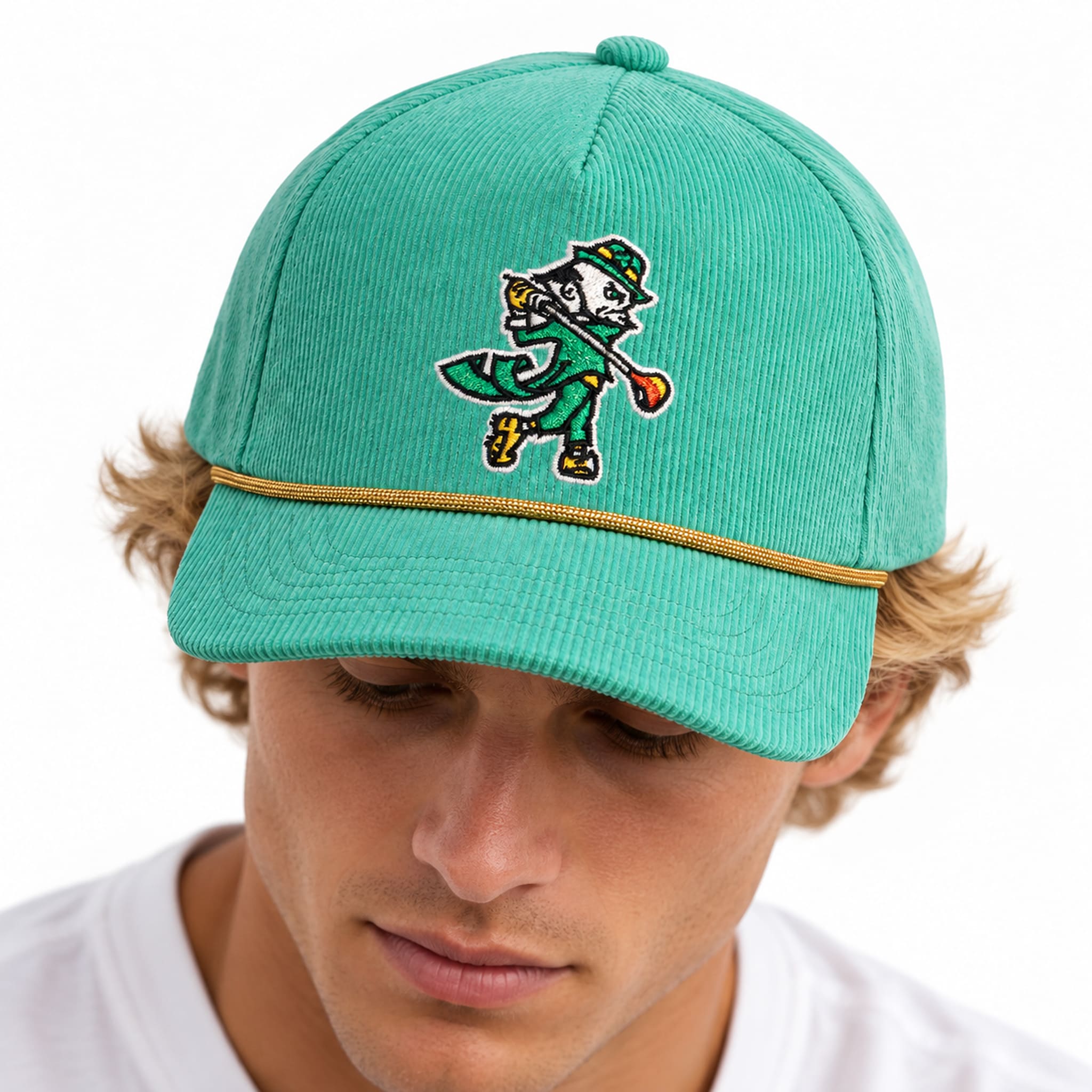 Notre Dame Leprechaun Swing Golf Corduroy Hat 3 Notre Dame Leprechaun Swing Golf Corduroy Hat 3