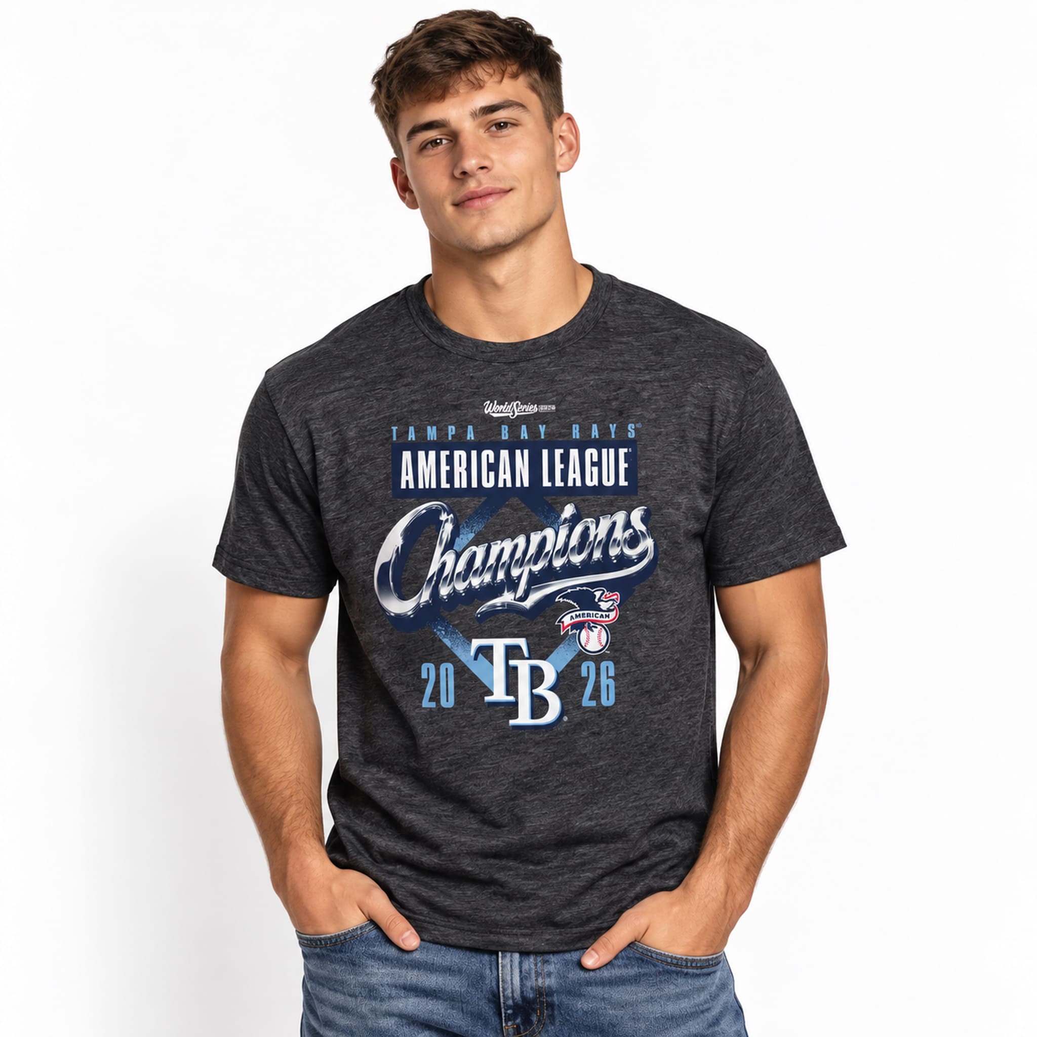 Rays 2026 American League Champions Locker Room Dark Gray Shirt 3 Rays 2026 American League Champions Locker Room Dark Gray Shirt 3