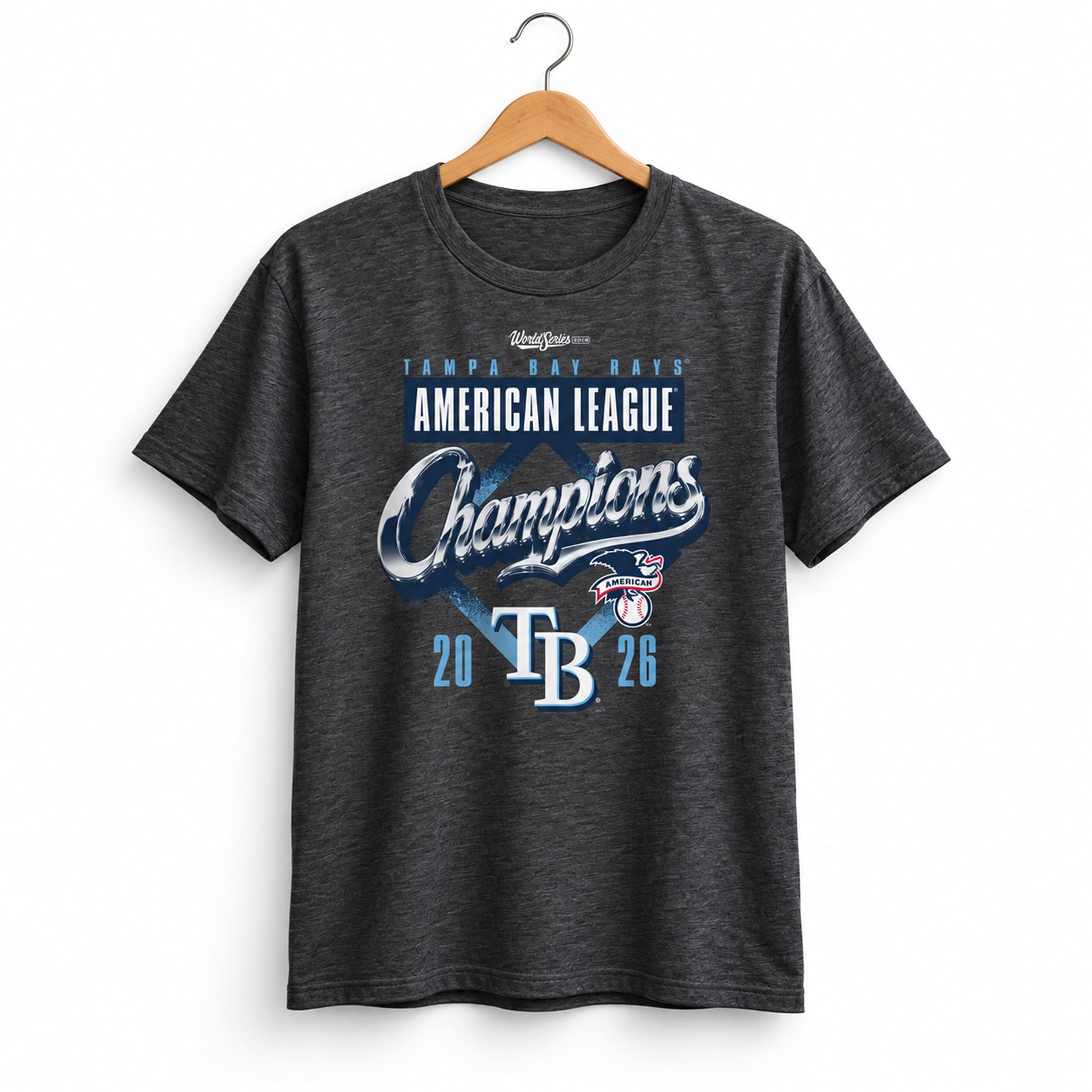 Rays 2026 American League Champions Locker Room Dark Gray Shirt 5 Rays 2026 American League Champions Locker Room Dark Gray Shirt 5