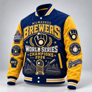 Brewers 2026 World Series Championsship Varsity Jacket 1