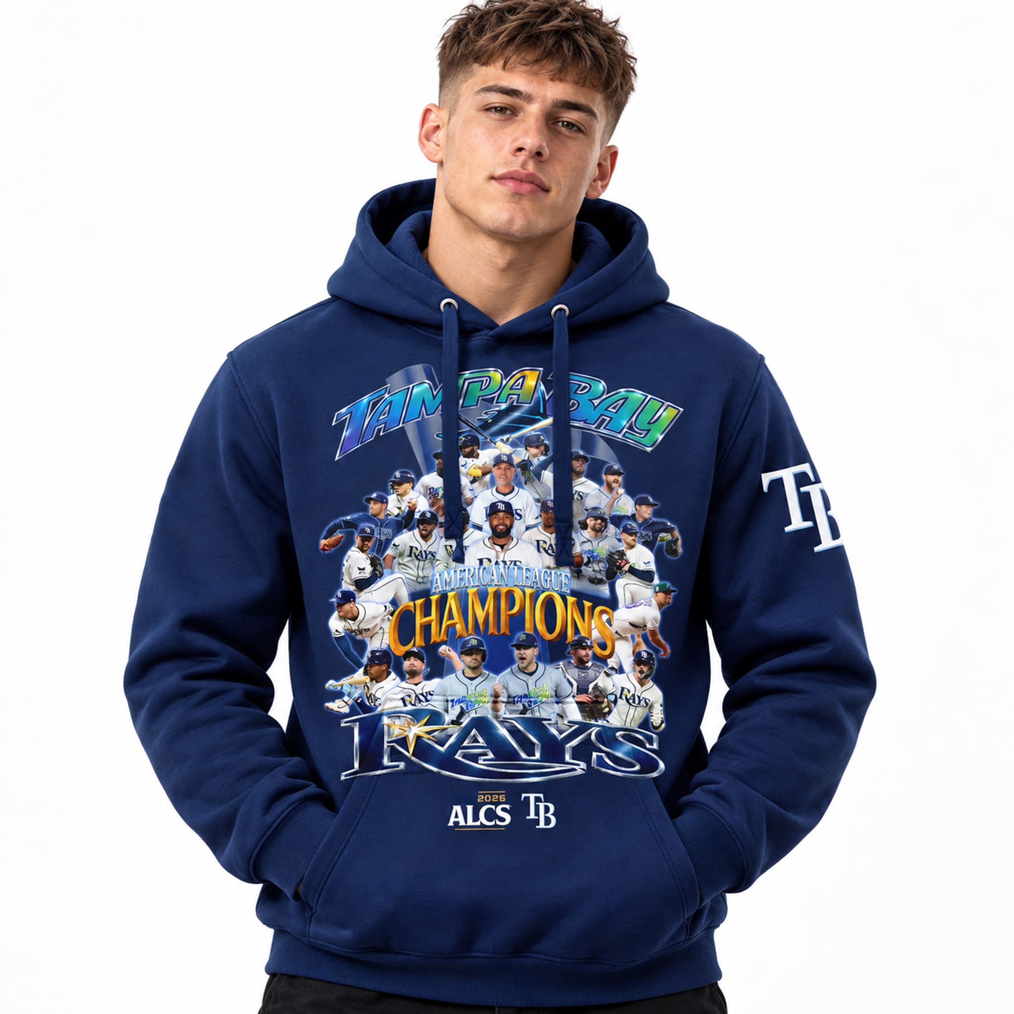 2026 TB Rays American League Champions 3D Hoodie 3 TB Rays American League Champions 3D Hoodie 2026 3